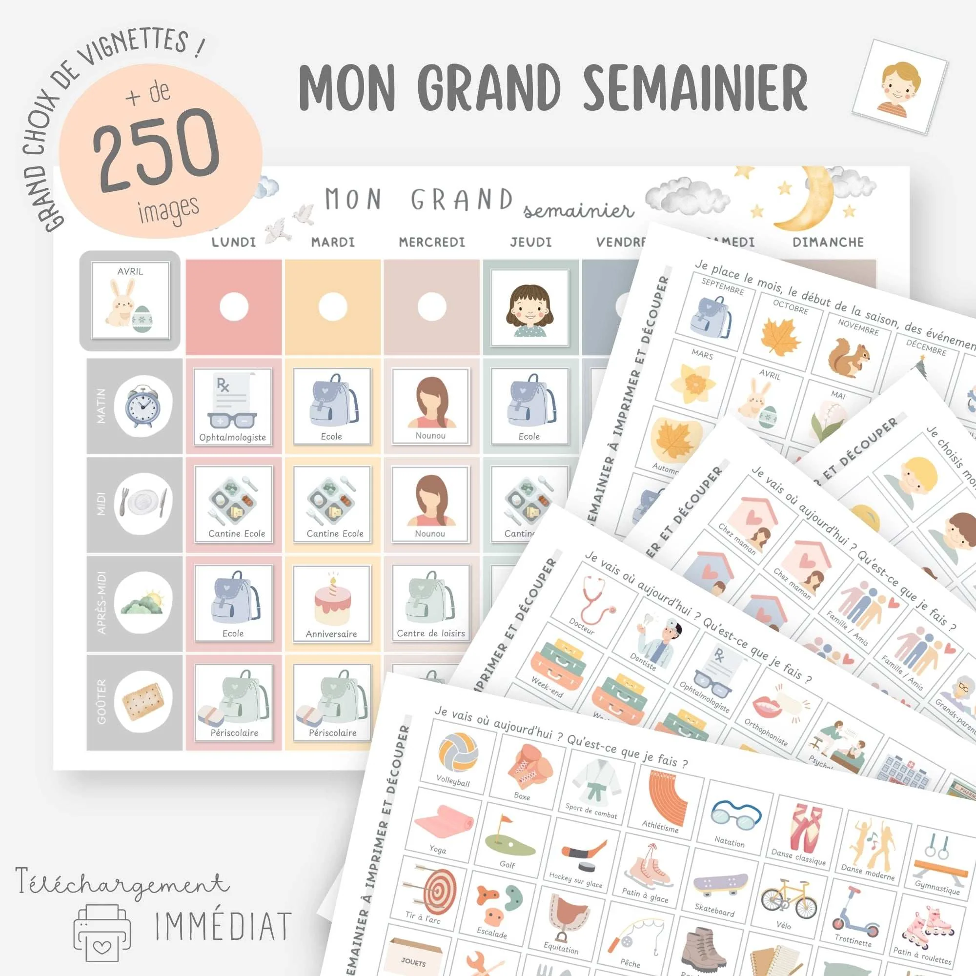 Mon grand semainier, 250 vignettes