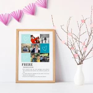 Affiche frère personnalisée photos - cadeau personnalisée frère bro par Le Temps des Paillettes