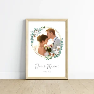 Affiche couple photo noce de coton - 1 an de mariage - affiche anniversaire de mariage par Le Temps des Paillettes