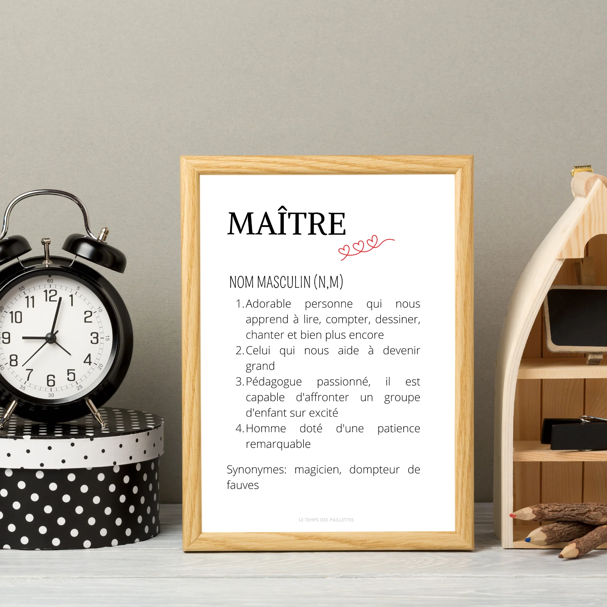 Affiche définition Maître personnalisée - cadeau Maître personnalisée - cadre Maître par Le Temps des Paillettes – Image 3