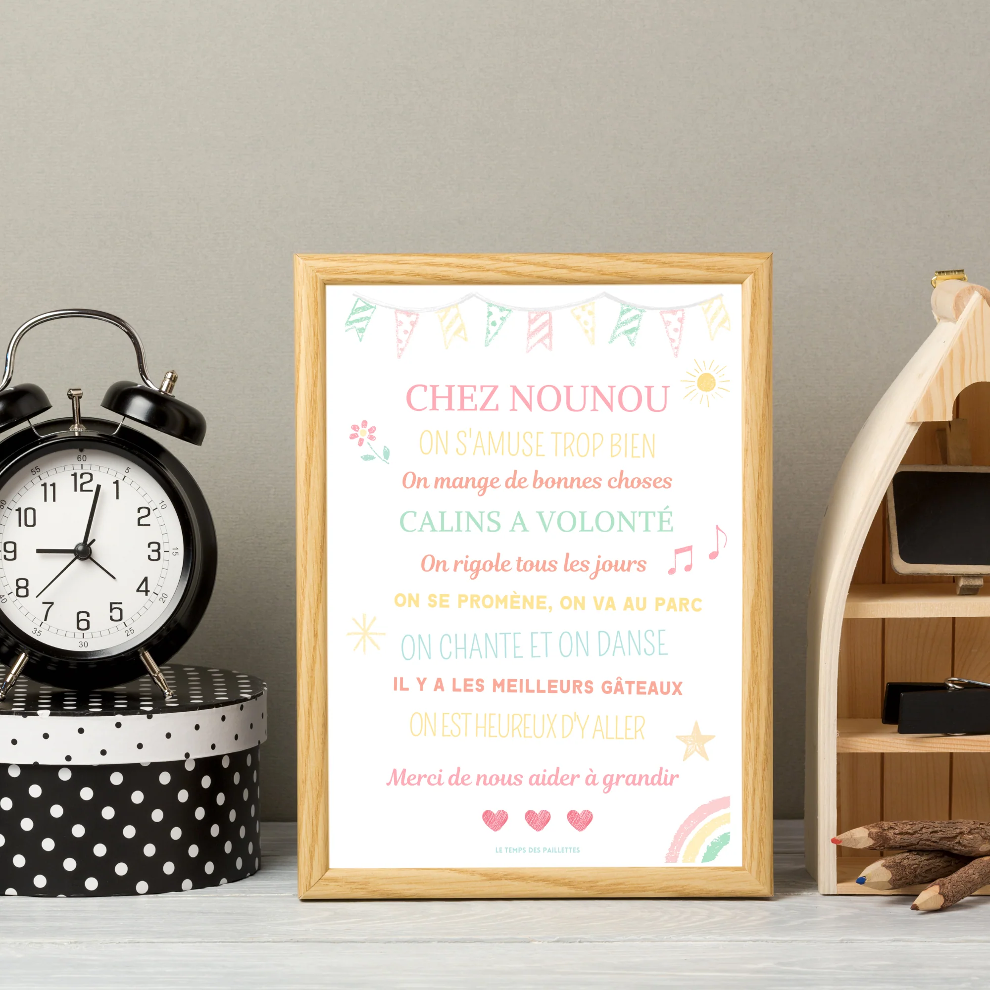 Affiche chez nounou personnalisé - Poster merci nounou - Cadeau personnalisé nounou par Le Temps des Paillettes