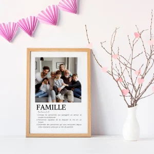 Affiche famille personnalisée photos - cadeau personnalisée pour famille par Le Temps des Paillettes