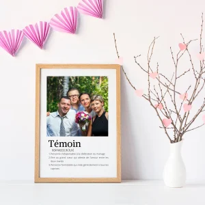 Affiche témoin personnalisée photos - cadeau personnalisé témoin par Le Temps des Paillettes