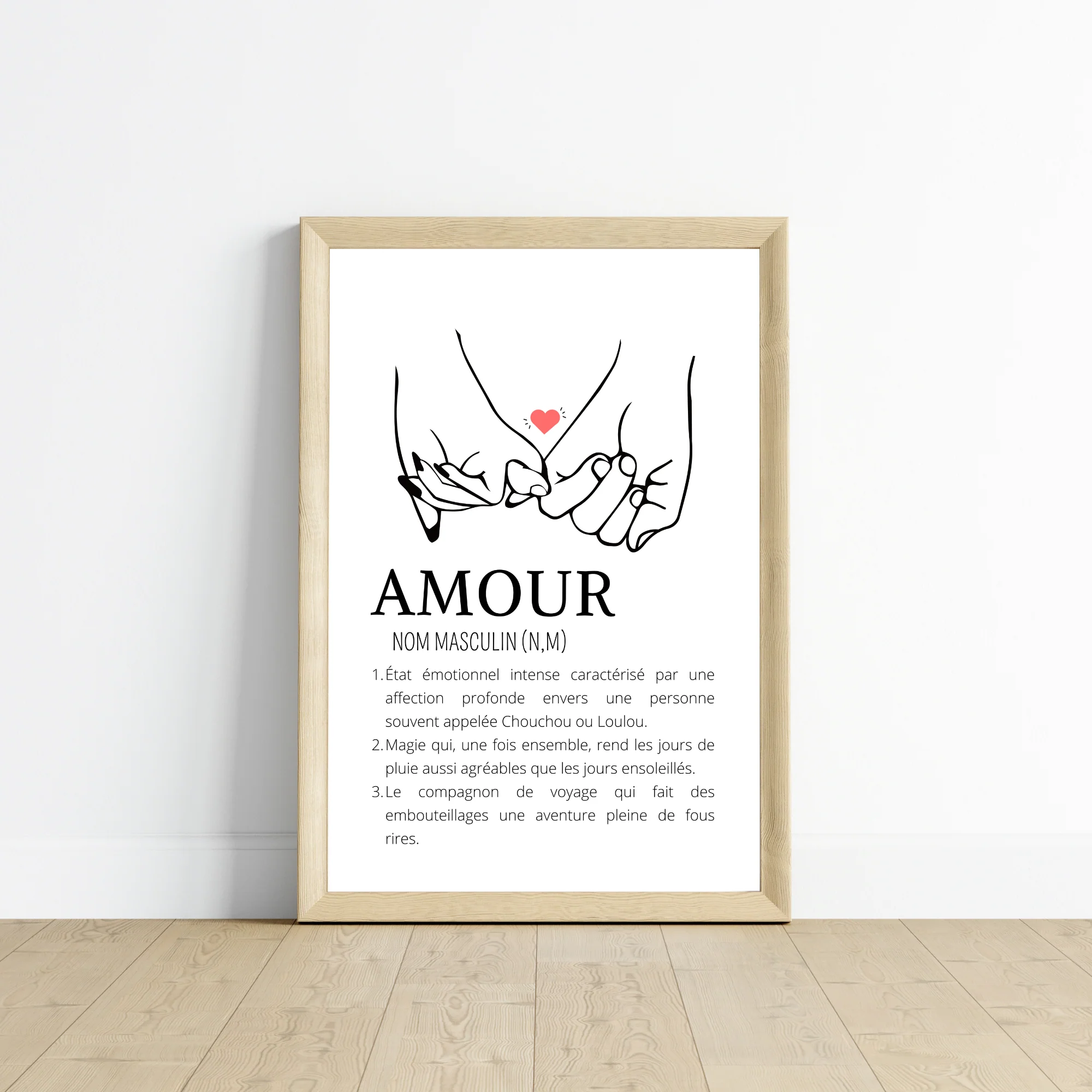 Affiche définition amour - Affiche couple minimaliste - Cadeau de Saint valentin par Le Temps des Paillettes – Image 2