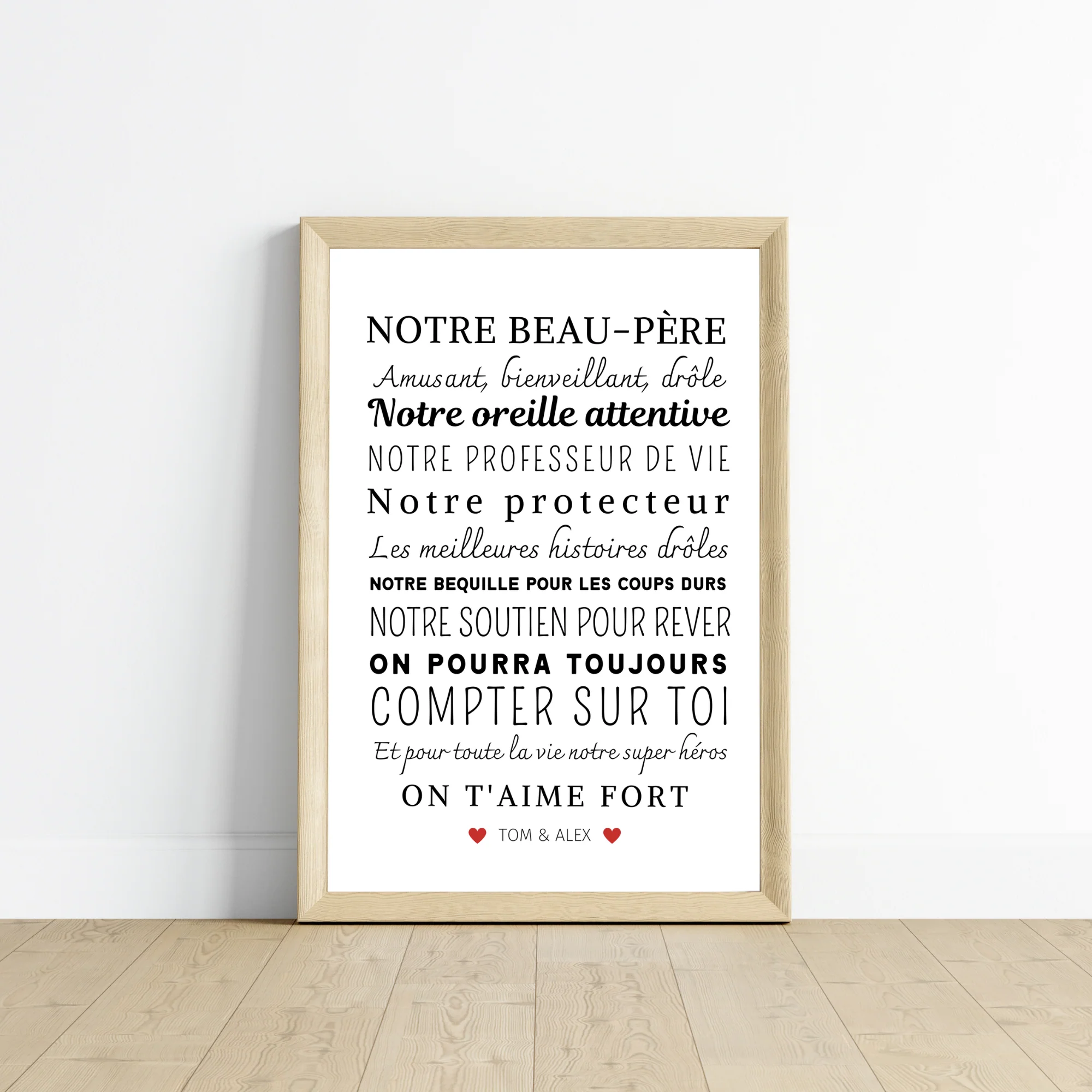 Affiche beau père personnalisée - Cadeau beau papa personnalisée - Cadeau fête des pères par Le Temps des Paillettes – Image 4
