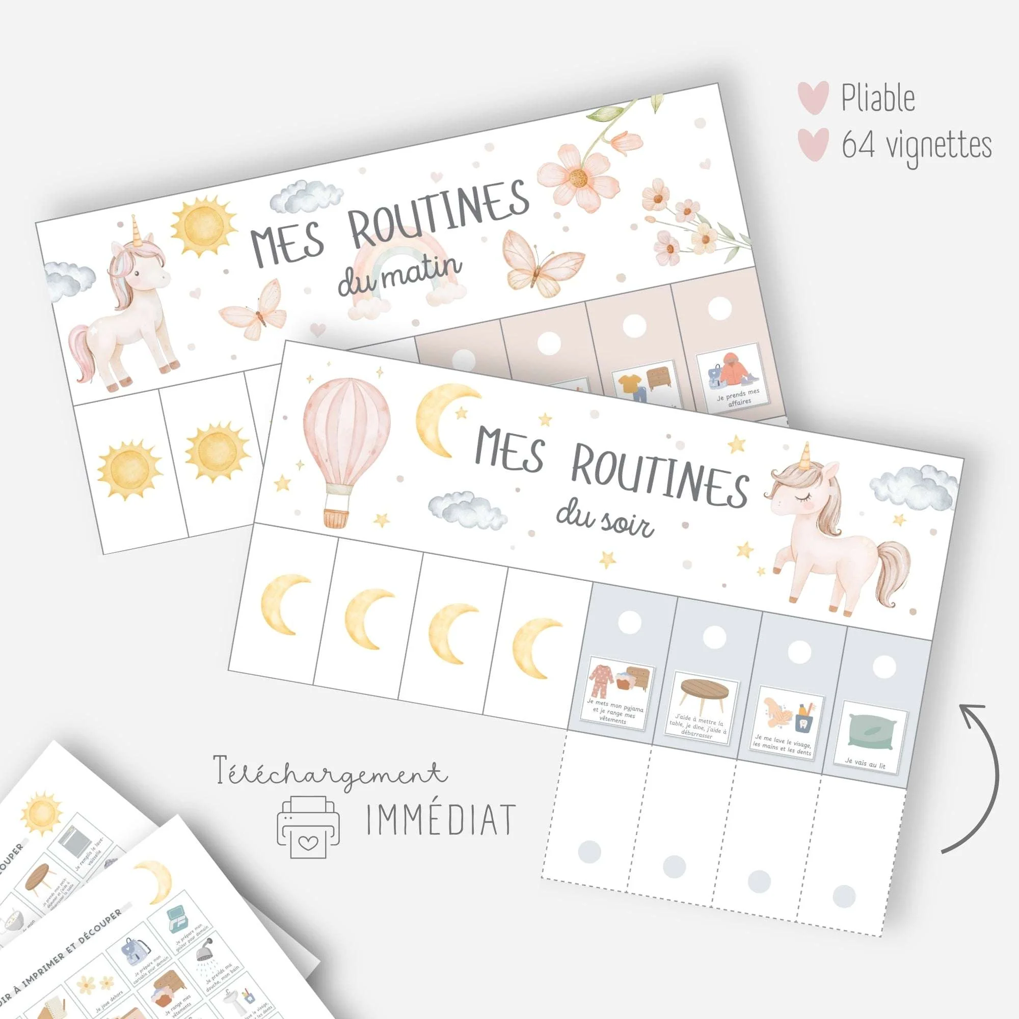 Mes tableaux de routines pliables - Licorne – Image 2