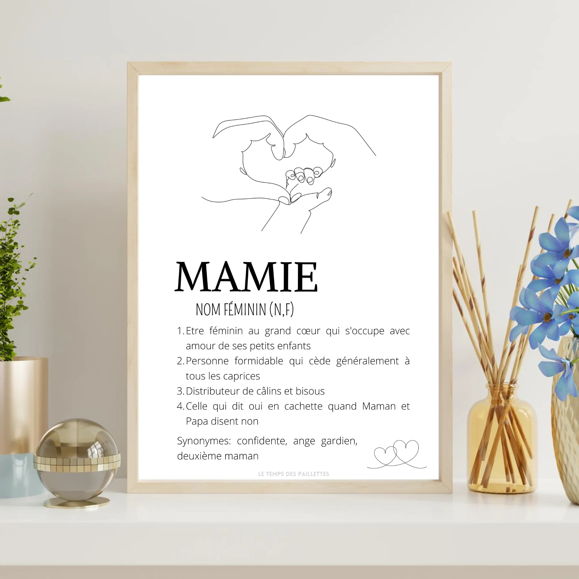 Affiche définition mamie personnalisée - Affiche mamie personnalisée - cadeau mamie personnalisée par Le Temps des Paillettes – Image 3