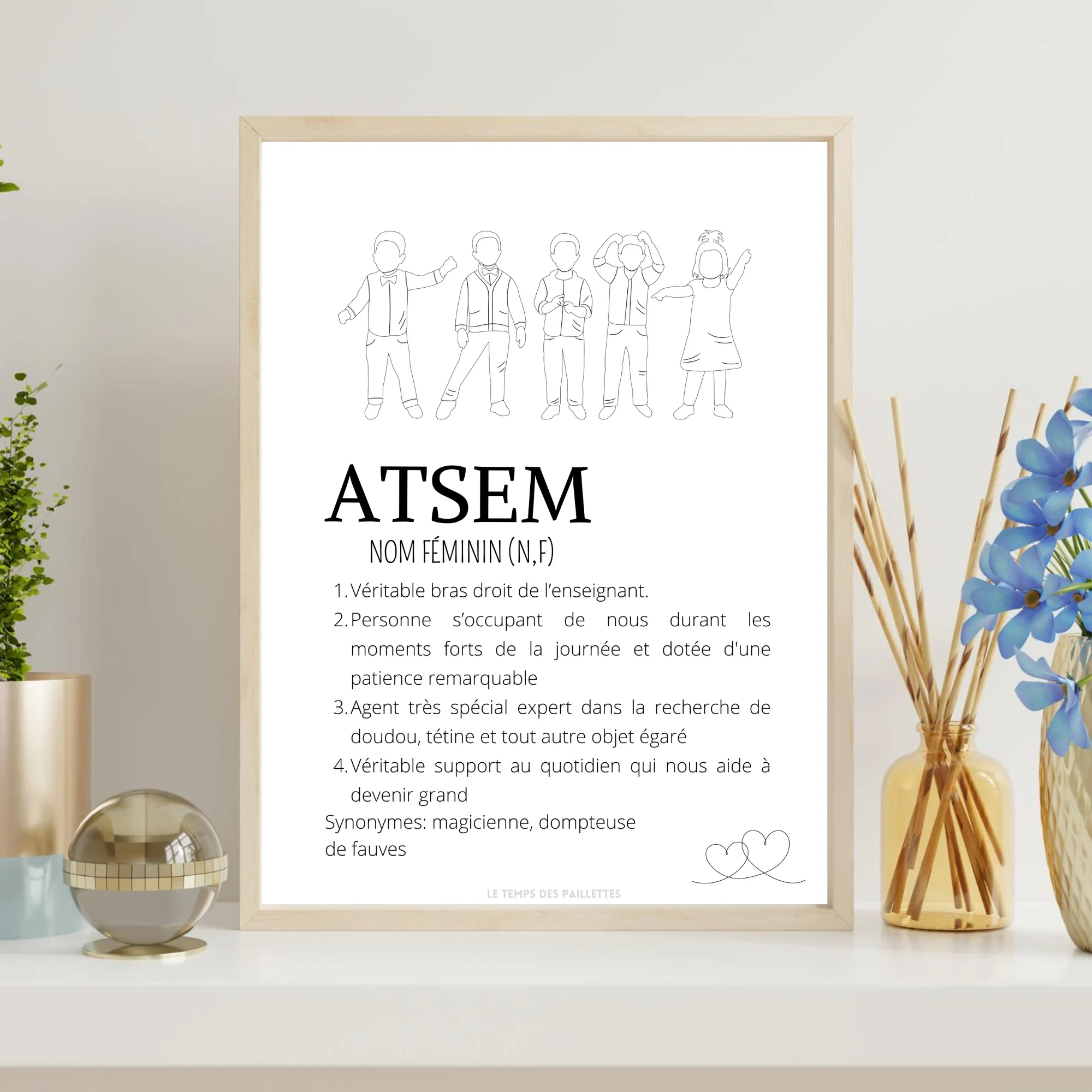 Affiche définition ATSEM personnalisée - cadeau ATSEM personnalisée - cadre ATSEM par Le Temps des Paillettes – Image 4