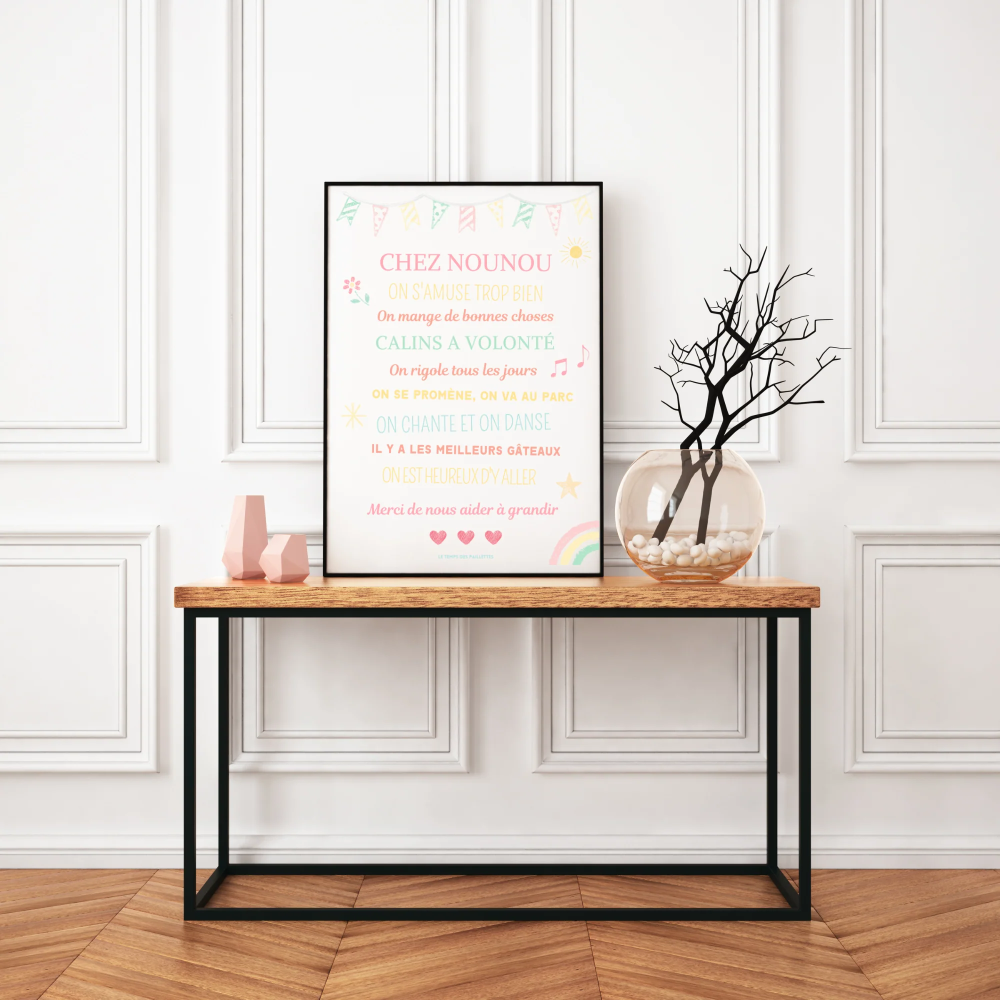 Affiche chez nounou personnalisé - Poster merci nounou - Cadeau personnalisé nounou par Le Temps des Paillettes – Image 2