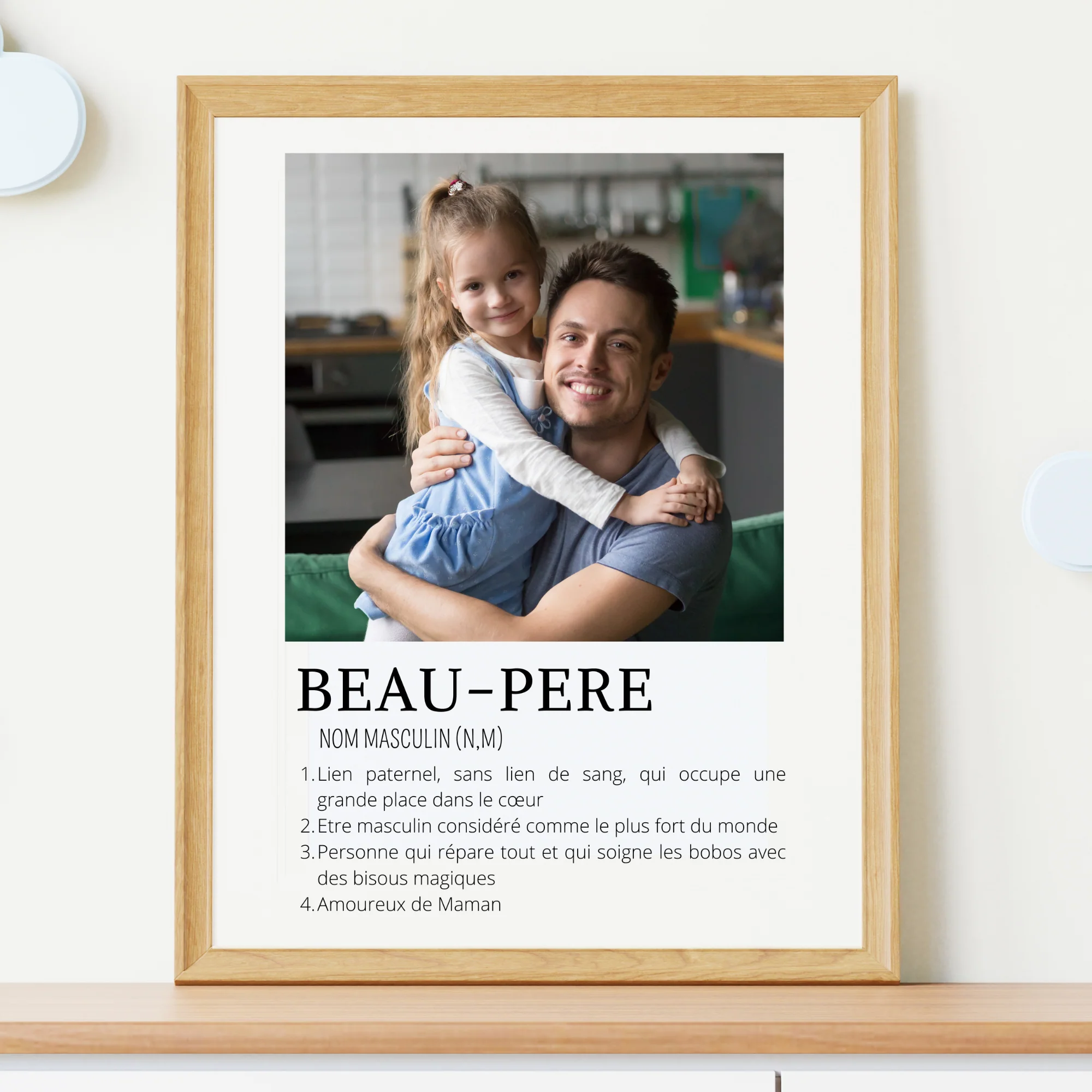 Affiche beau-père personnalisée photos - cadre photo beau-père par Le Temps des Paillettes – Image 2