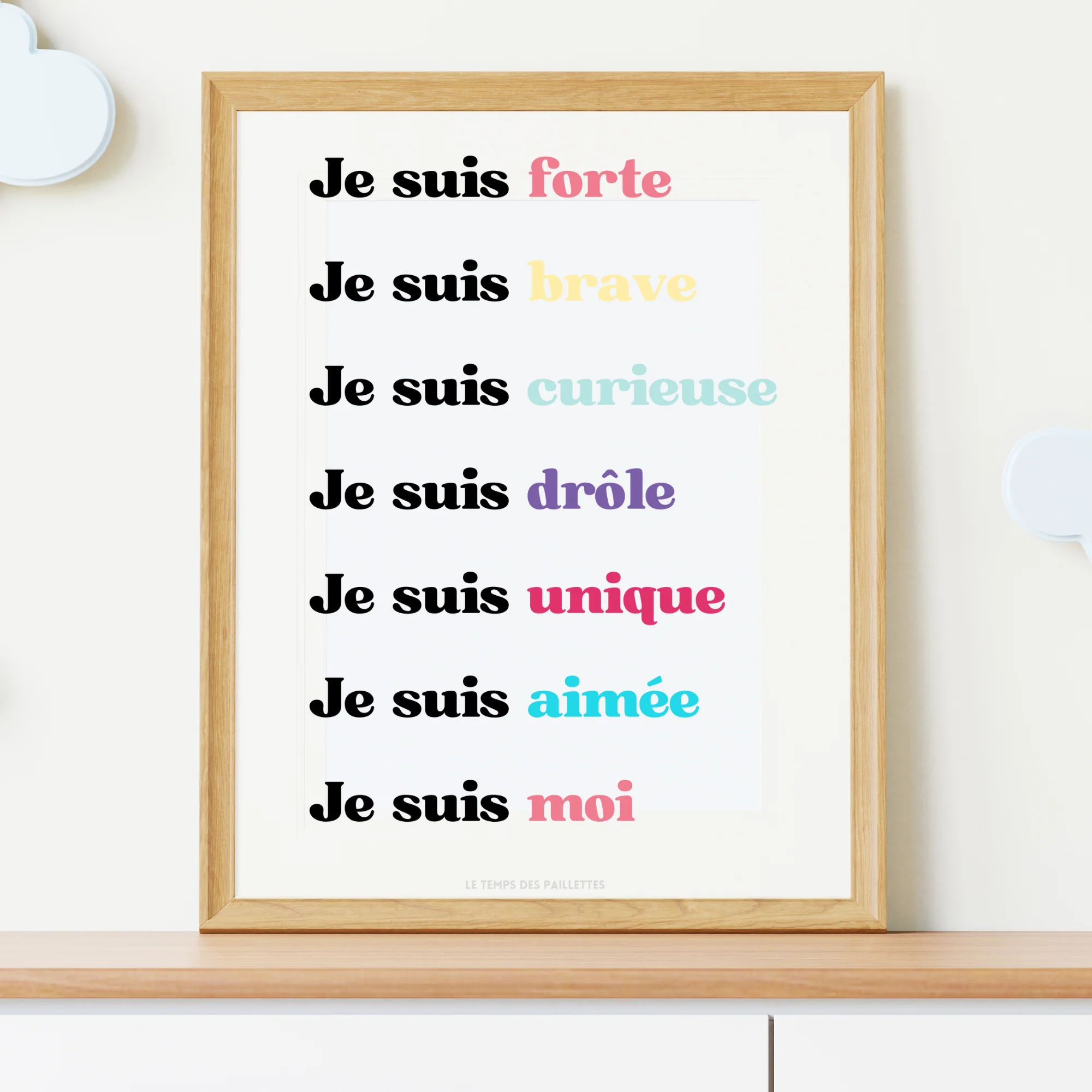 Affiche affirmations positives enfant - affirmations personnalisées - affirmations pour enfants par Le Temps des Paillettes