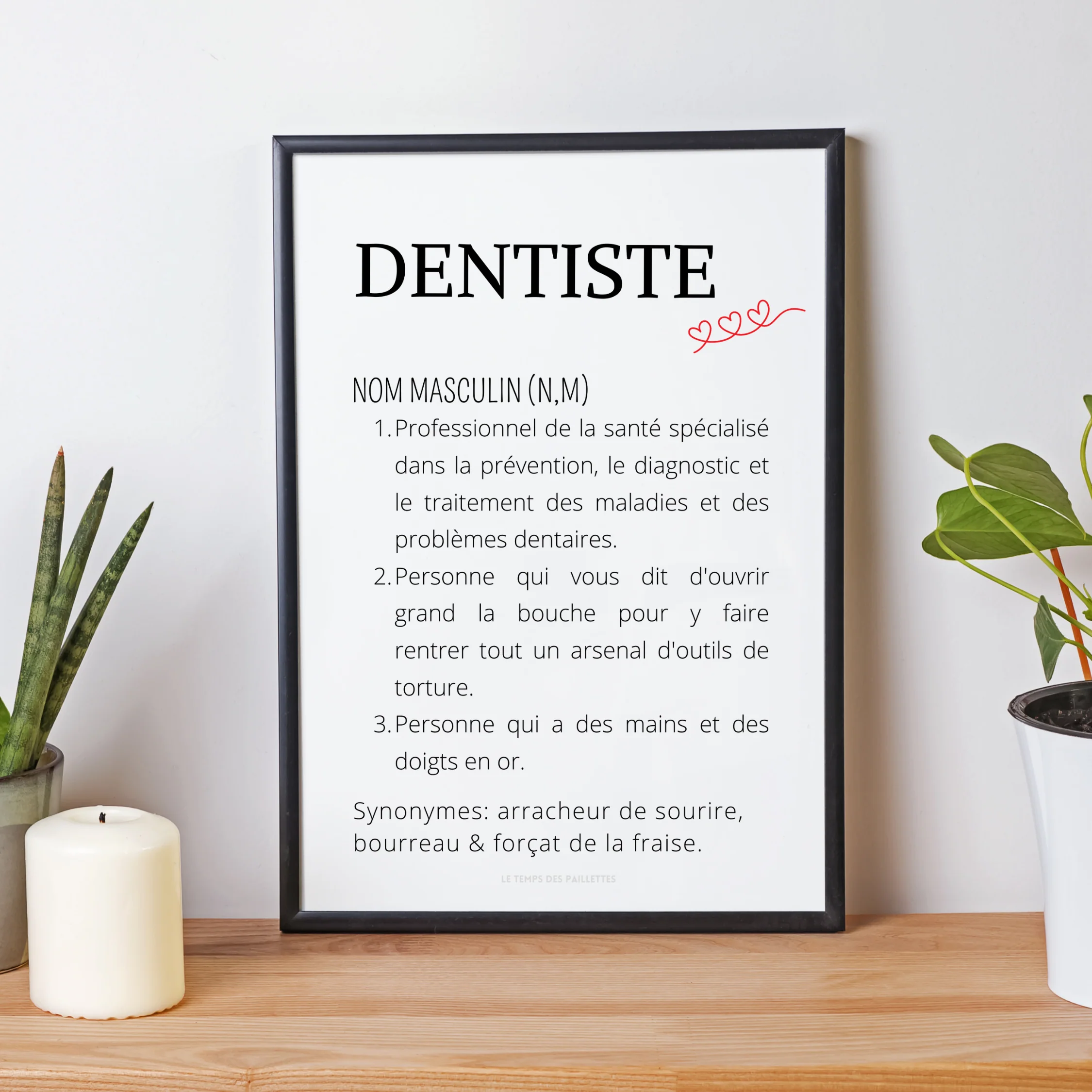 Affiche définition dentiste - Affiche minimalistes dentiste