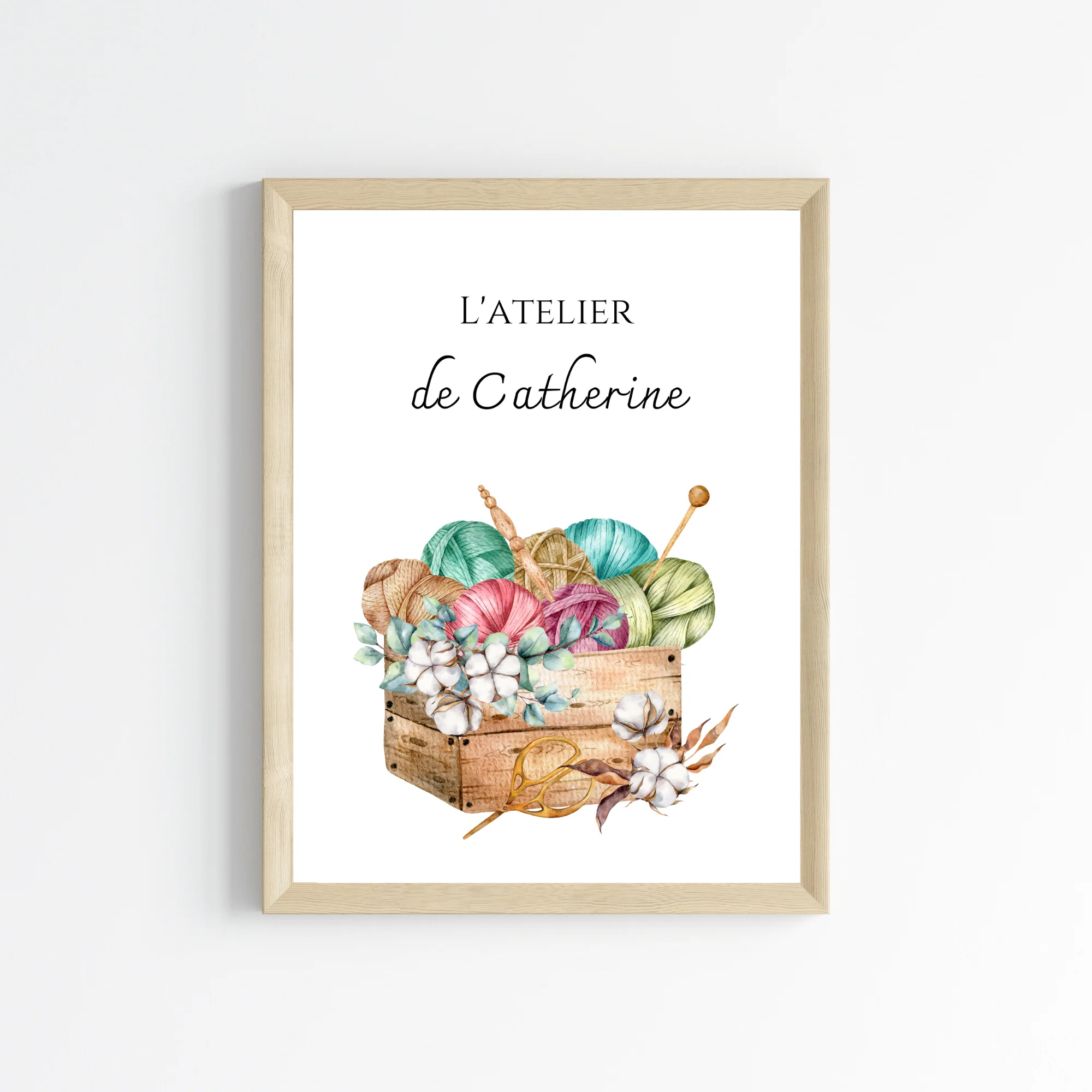 Affiche Atelier de Tricot Personnalisée - Affiche couturière tricoteuse personnalisée par Le Temps des Paillettes – Image 2