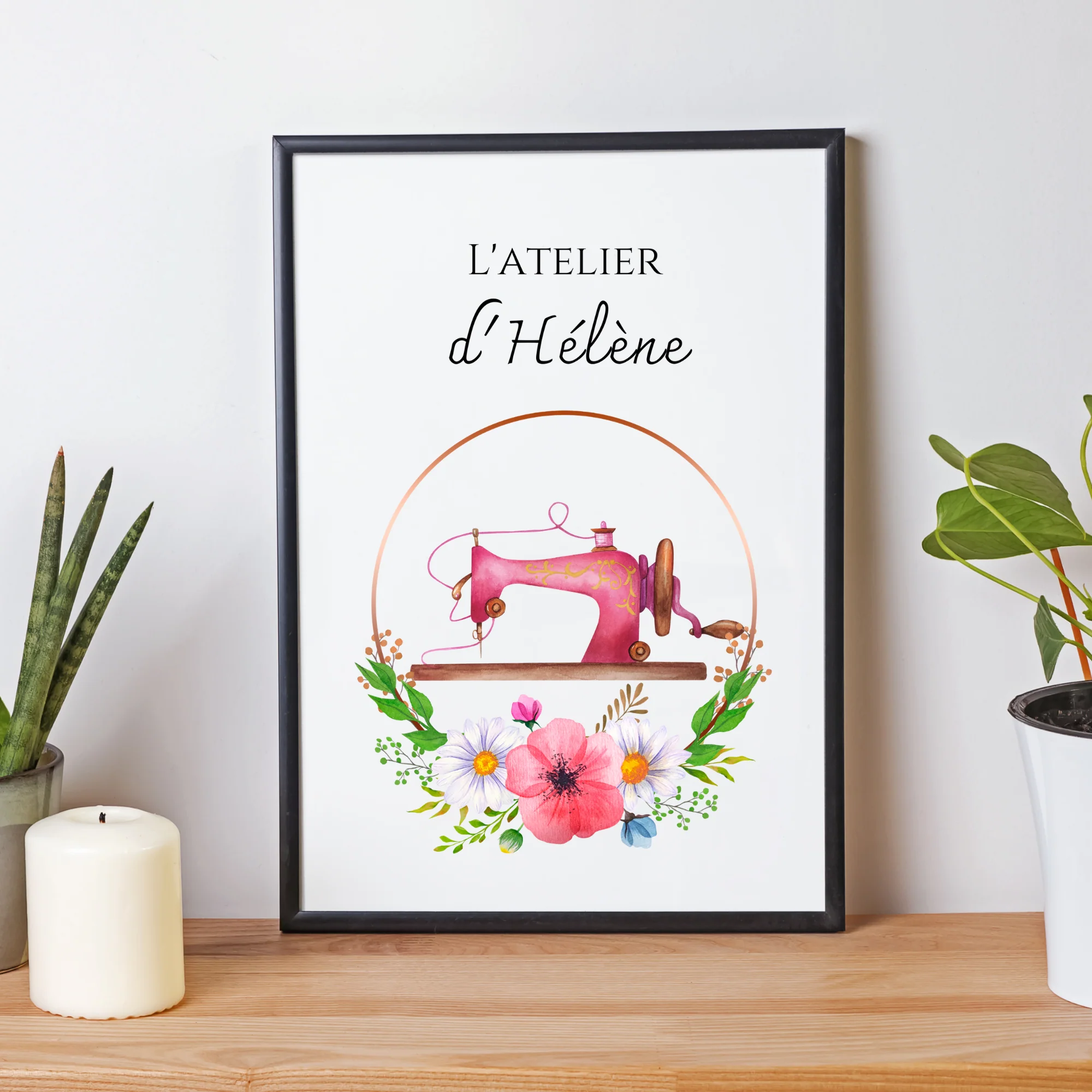 Affiche Atelier de Couture Personnalisée - Affiche couturière personnalisée - cadeau pour couturière par Le Temps des Paillettes – Image 2