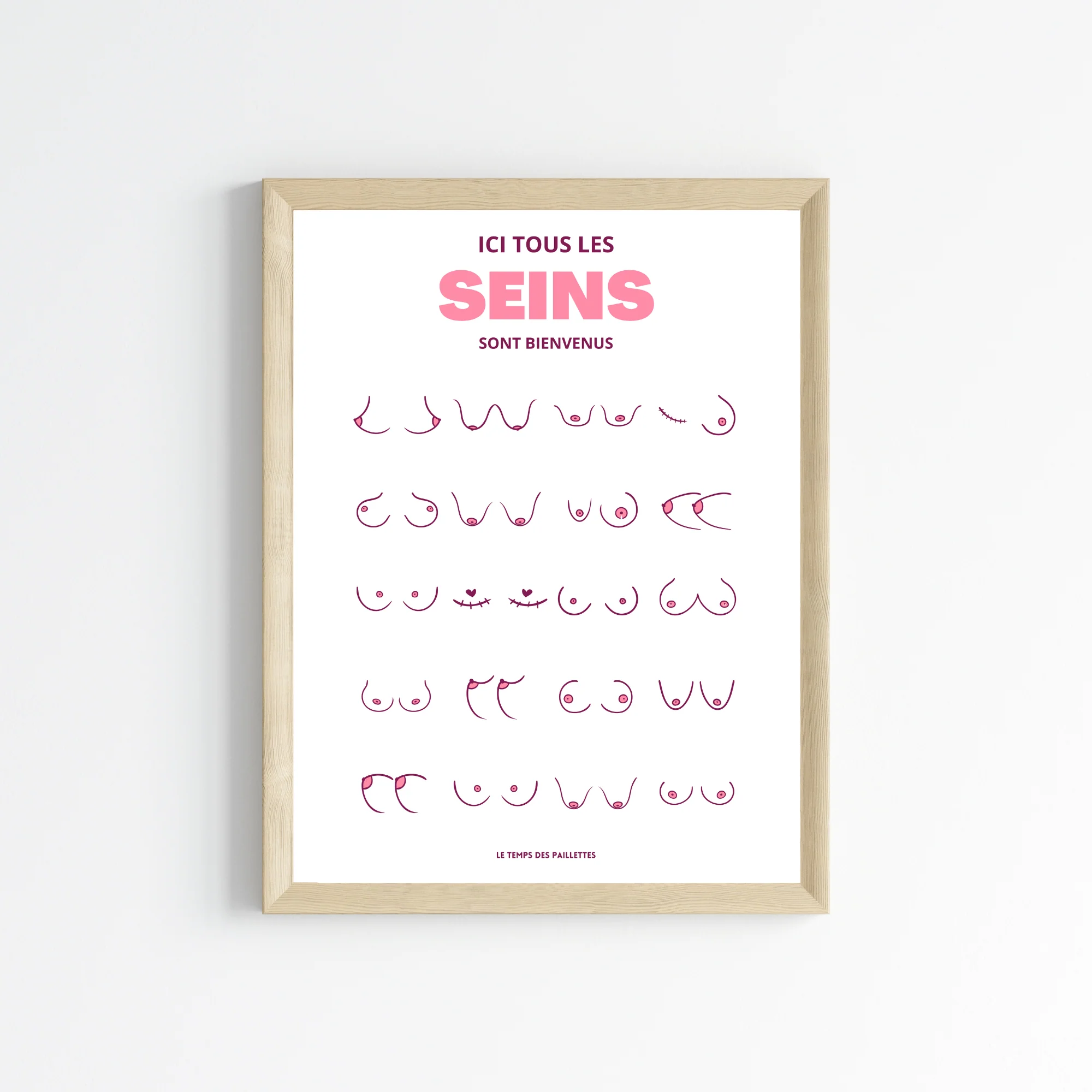 Affiche humour WC - affiche ici tous les seins sont bienvenus – Image 2