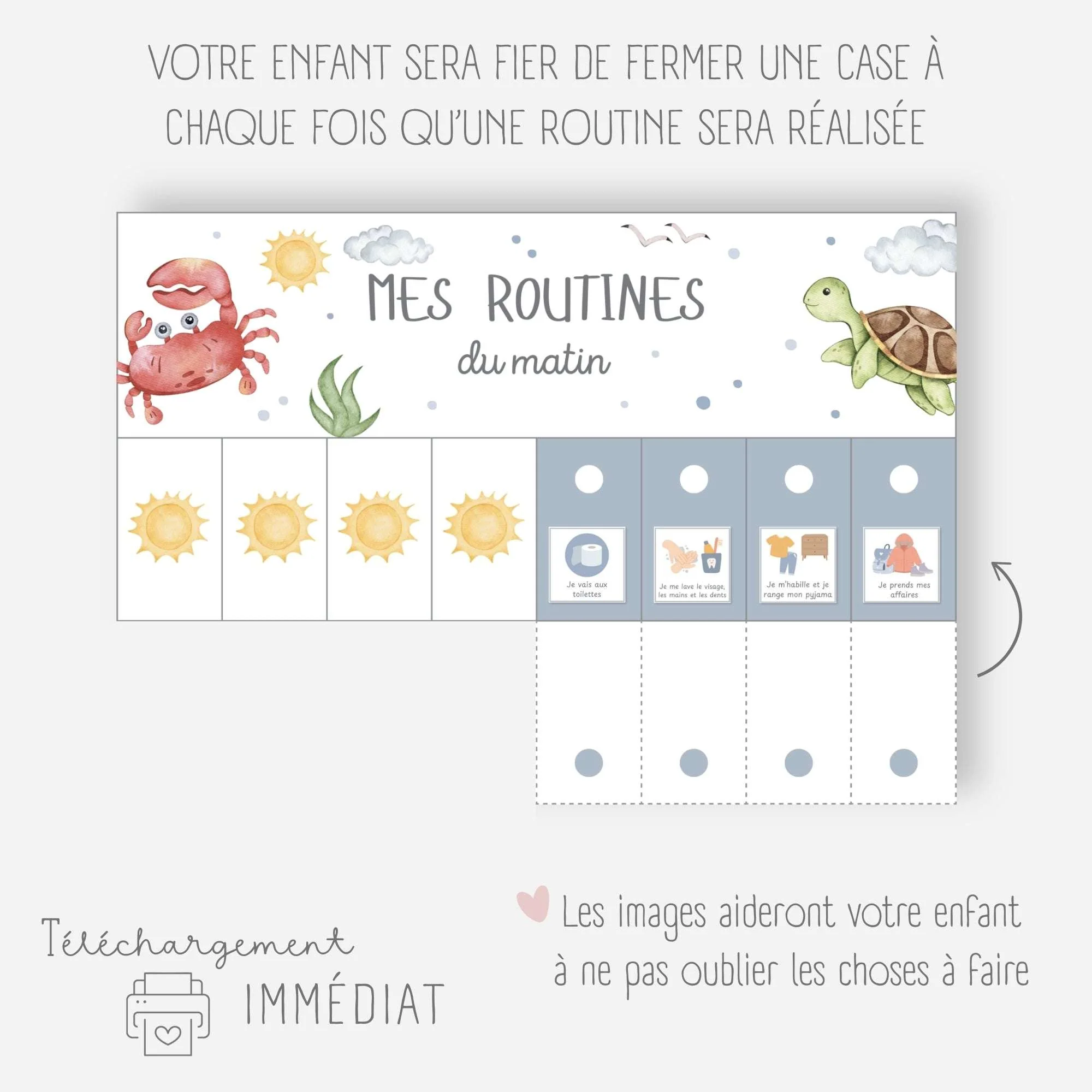 Mes tableaux de routines pliables - Océan – Image 3