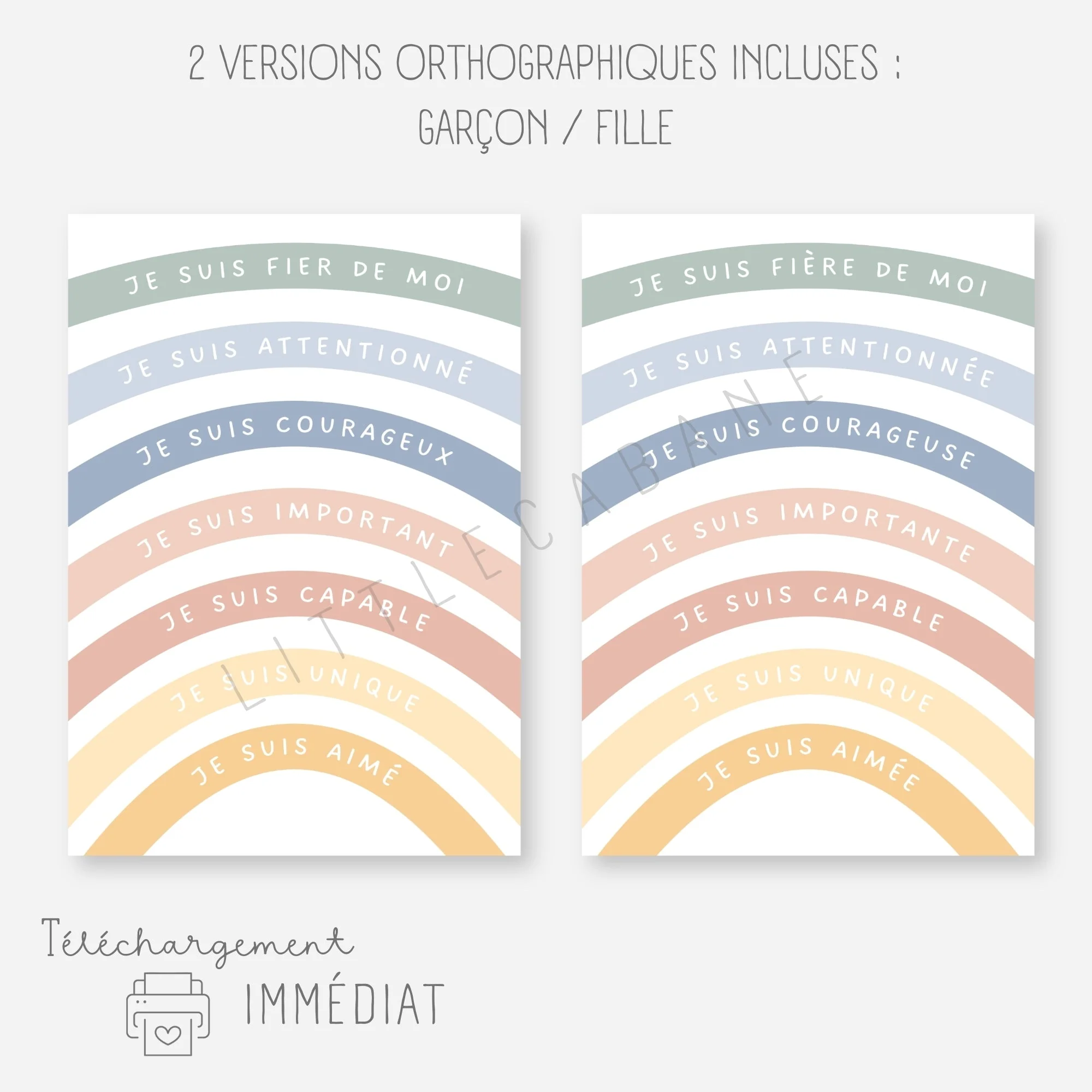 Affiche affirmations positives arc en ciel – Image 4