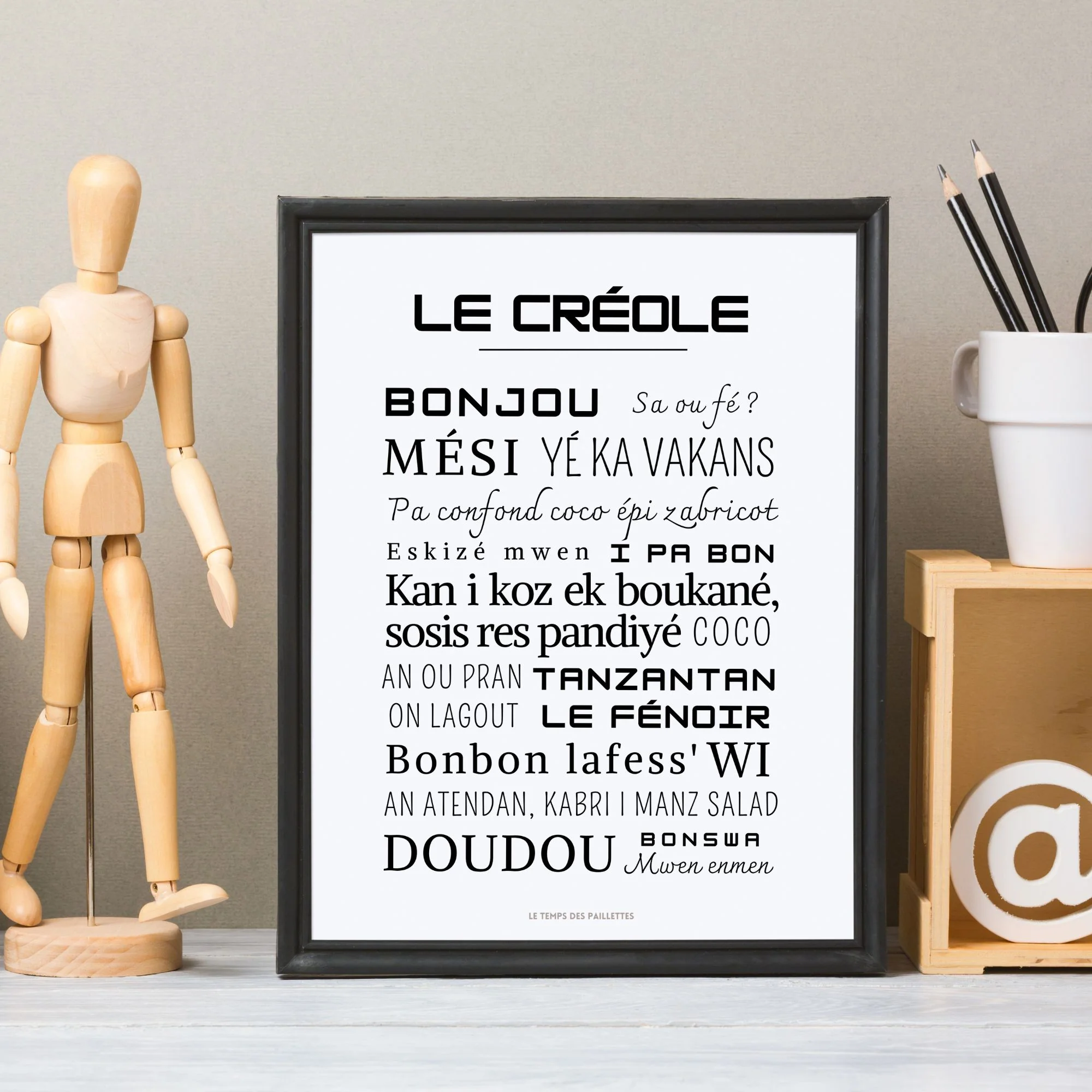 Affiche Le créole - Affiche mots et expressions en créole - Affiche minimaliste antille par Le Temps des Paillettes – Image 2