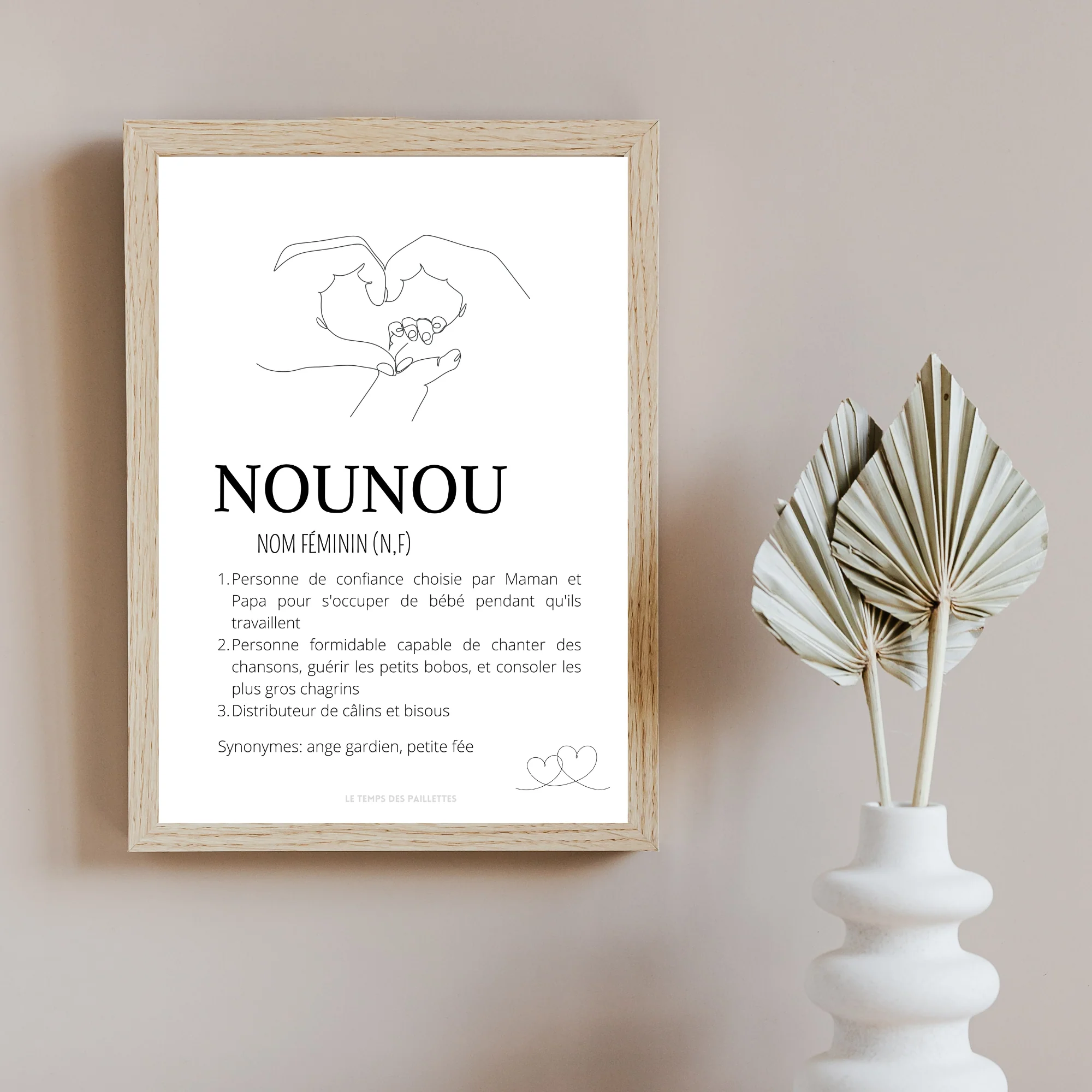 Affiche définition nounou personnalisé - Poster merci nounou - Cadeau personnalisé nounou par Le Temps des Paillettes – Image 2