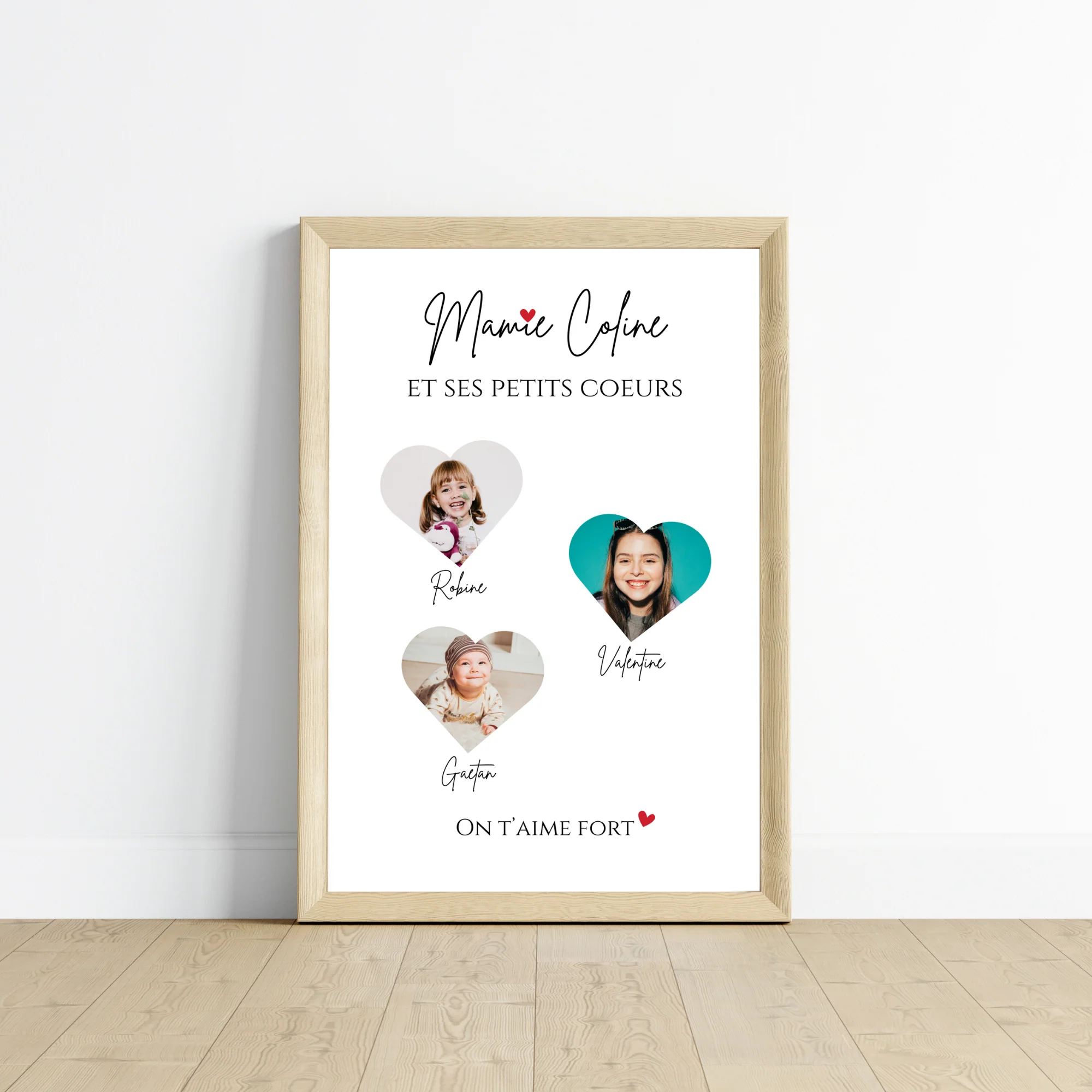 Affiche mamie coeurs et photo personnalisée – Image 3