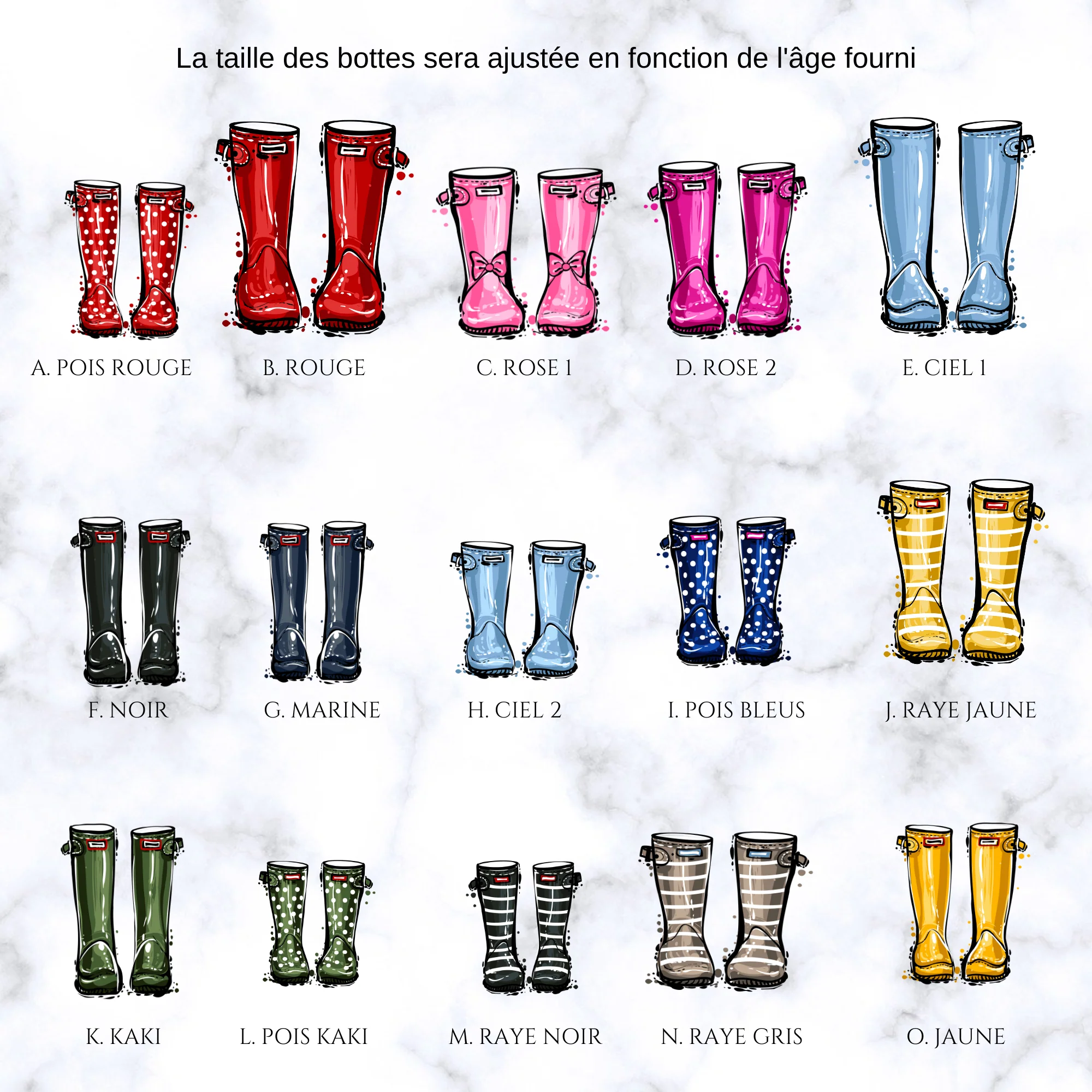 Affiche mamie et bottes de pluie - Affiche mamie personnalisée - cadeau mamie personnalisée par Le Temps des Paillettes – Image 3