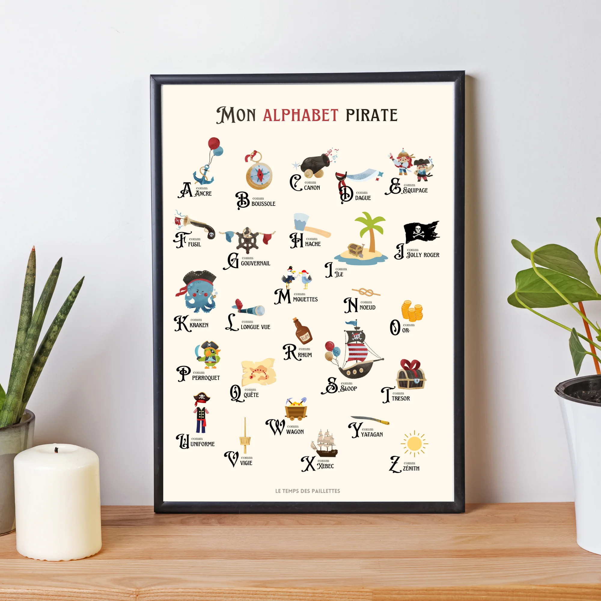 Affiche alphabet pirate - décoration pirate - ABC pirate en français par Le Temps des Paillettes – Image 4