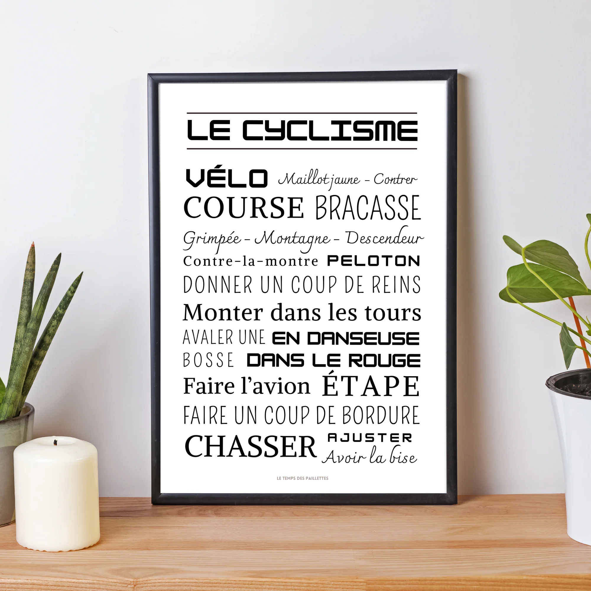 Affiche cyclisme - Affiche mots et expressions du vélo - Poster cyclisme par Le Temps des Paillettes – Image 2