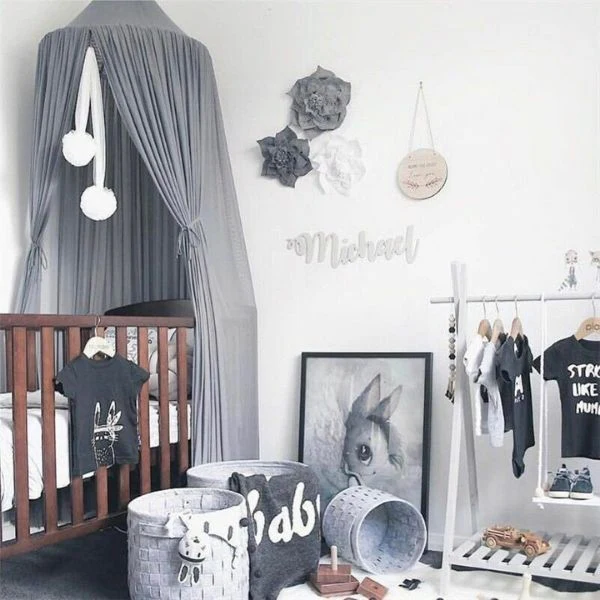 Ciel de Lit bébé Gris taupe