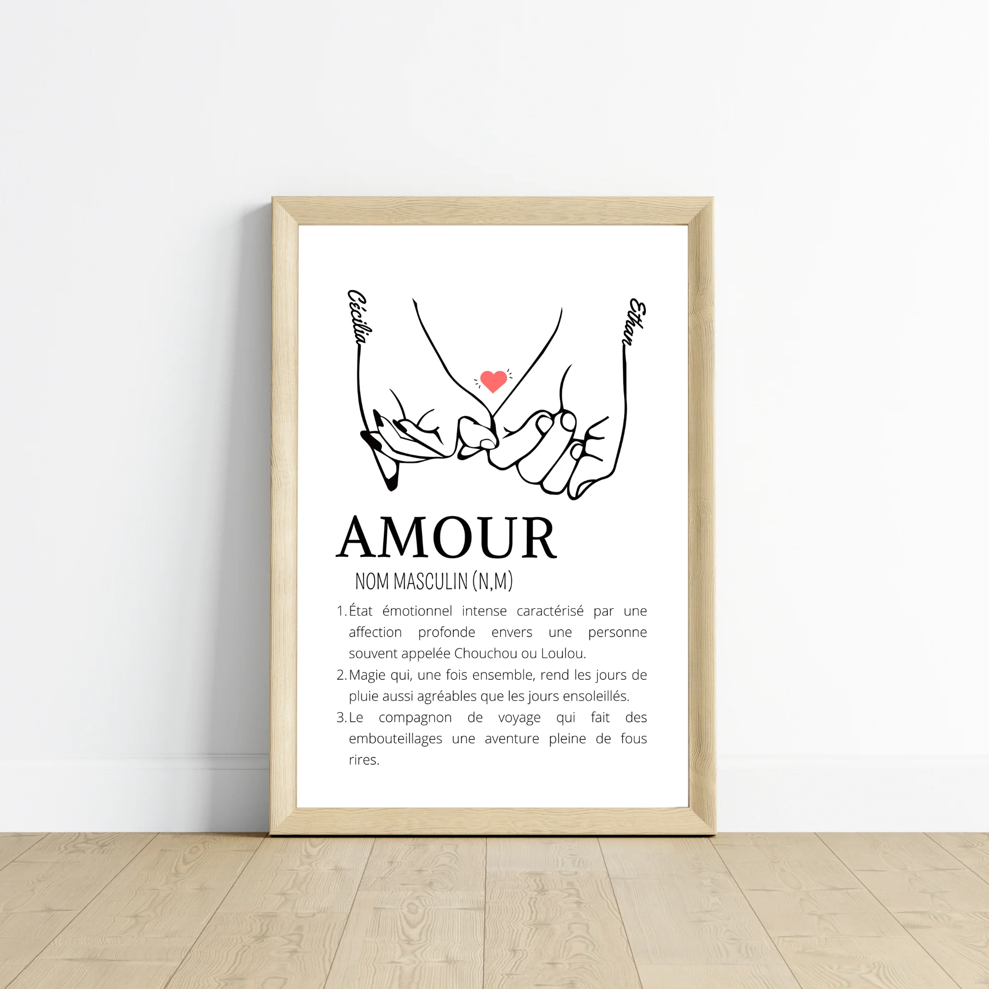 Affiche définition amour - Affiche couple minimaliste - Cadeau de Saint valentin par Le Temps des Paillettes – Image 4
