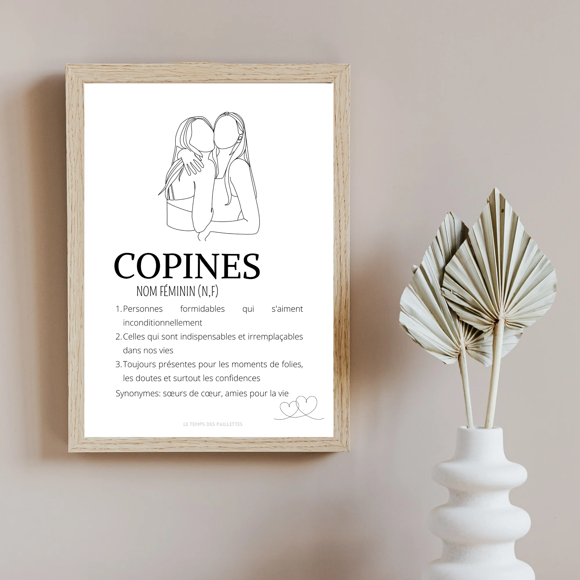 Affiche définition copines - cadeau pour meilleures amies - cadeau minimaliste BFF par Le Temps des Paillettes – Image 2