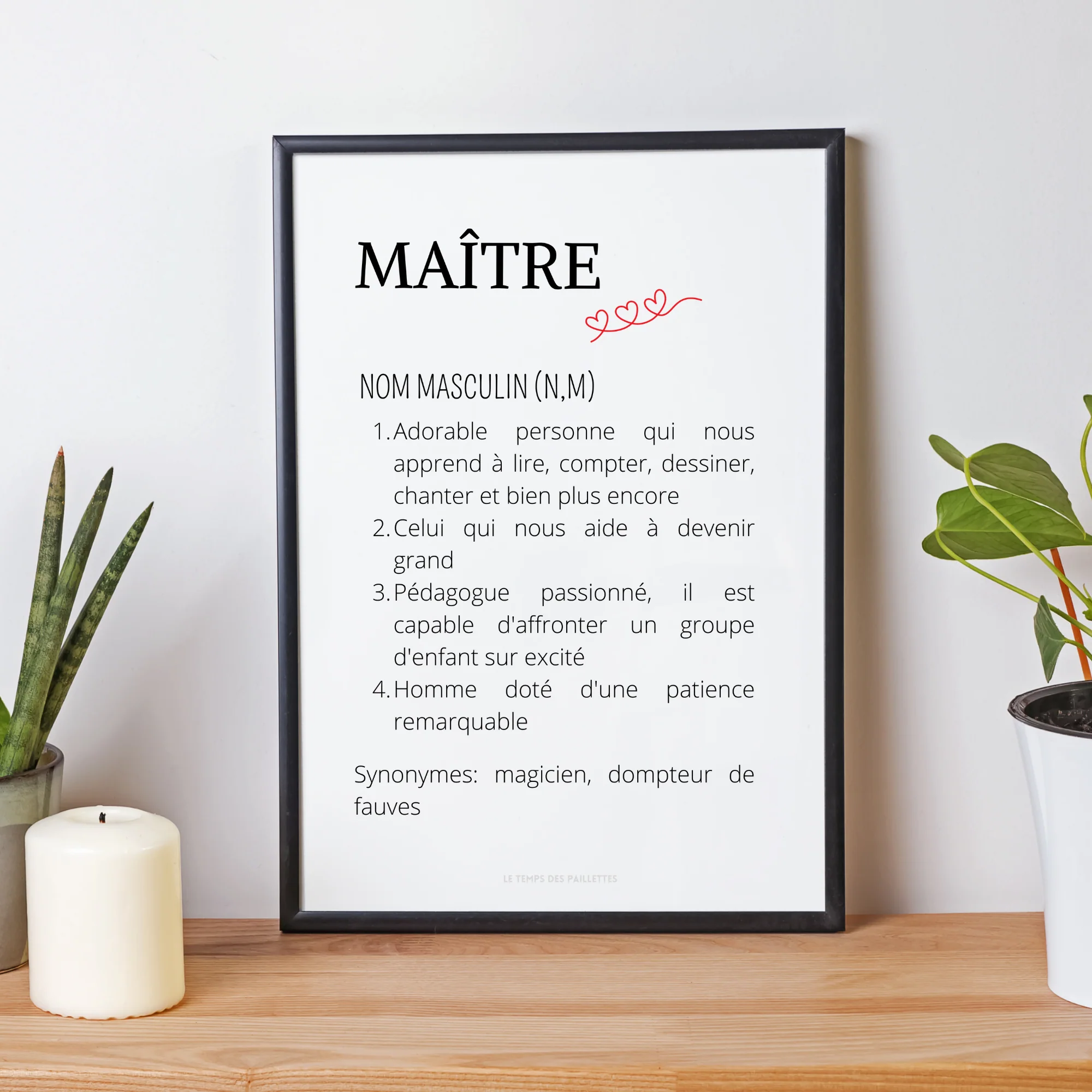 Affiche définition Maître personnalisée - cadeau Maître personnalisée - cadre Maître par Le Temps des Paillettes – Image 5