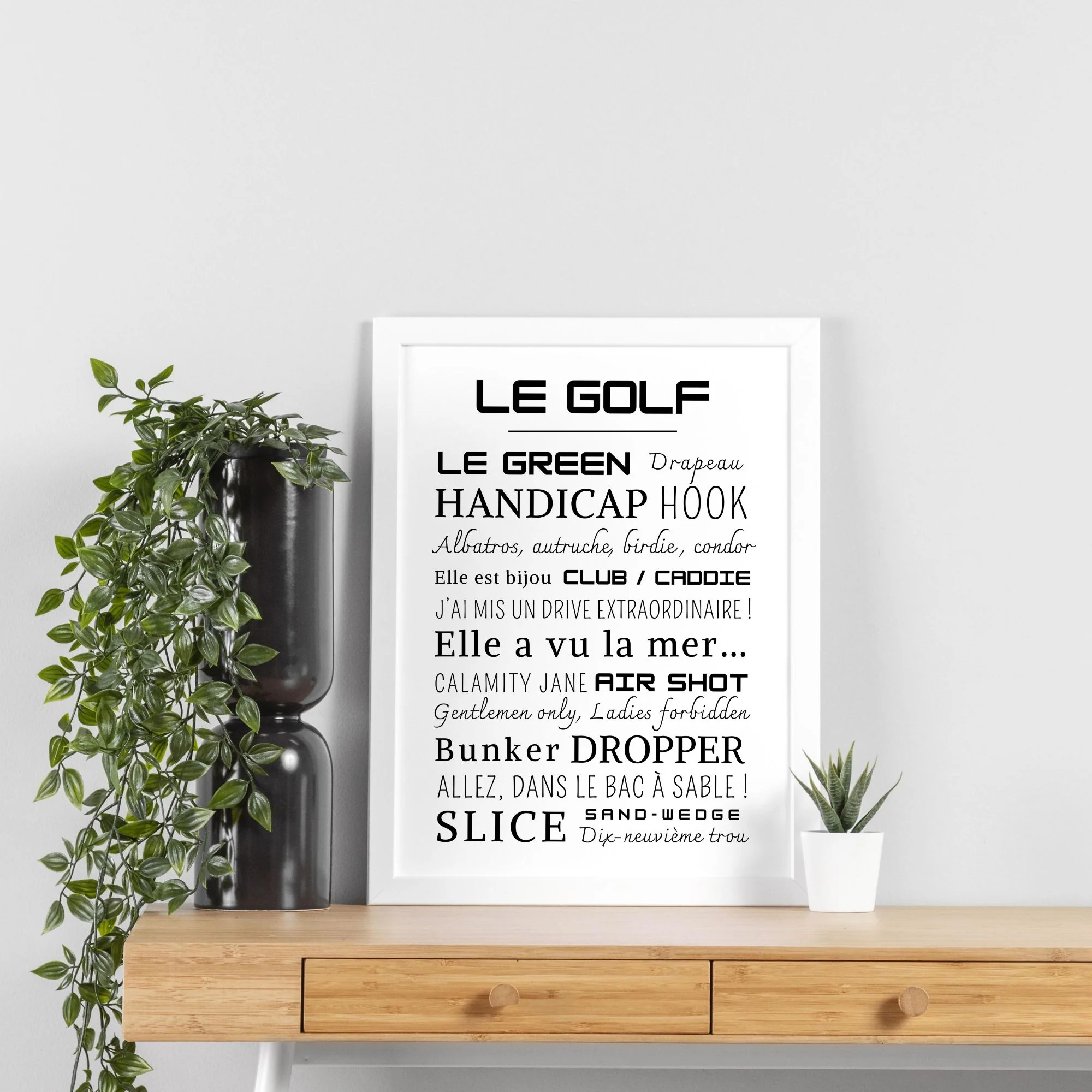 Affiche Golf- Affiche mots et expressions du Golf- Poster Golf - Affiche sport à imprimer par Le Temps des Paillettes