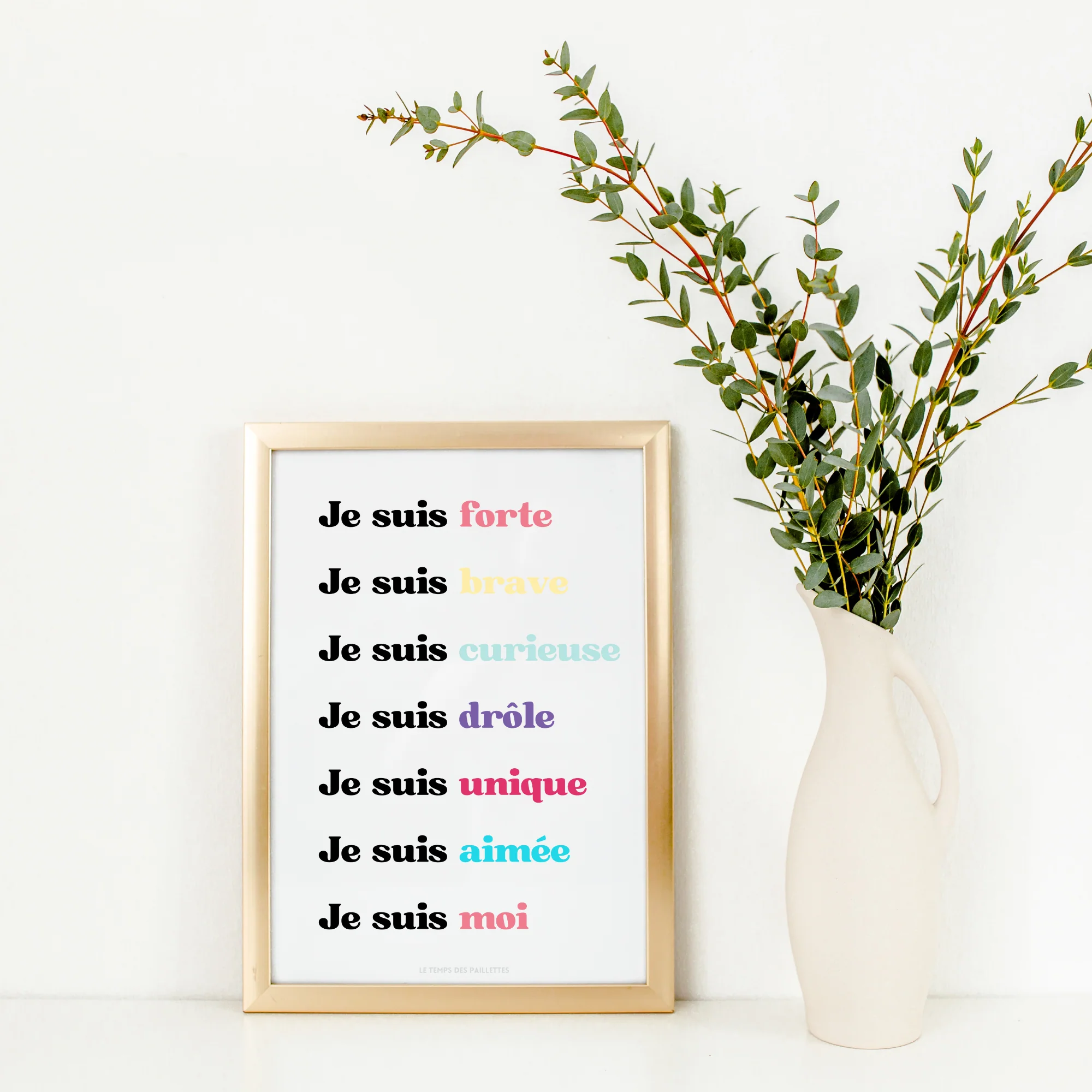 Affiche affirmations positives enfant - affirmations personnalisées - affirmations pour enfants par Le Temps des Paillettes – Image 2