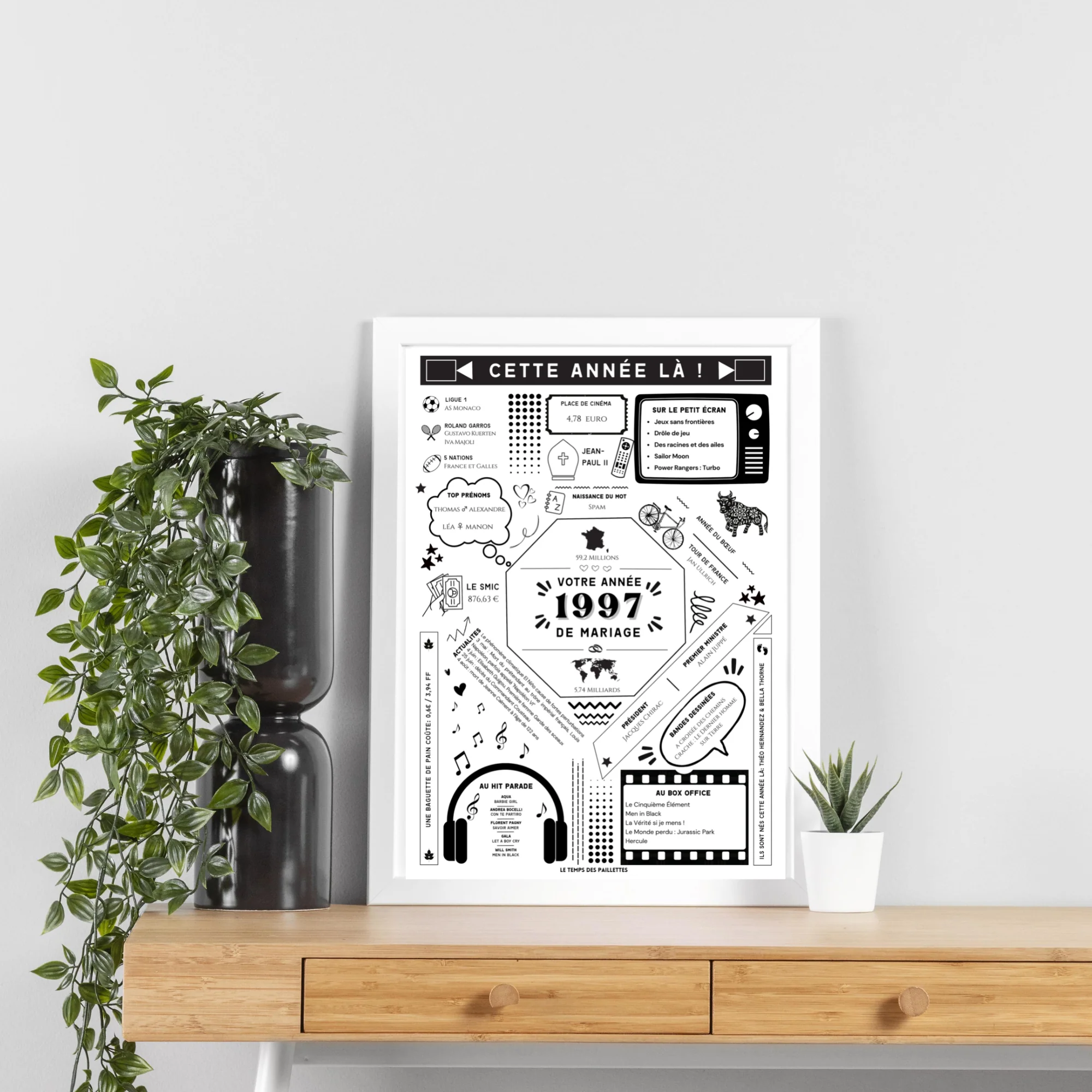 Affiche 1997 Noces de Jade - Marié en 1997 - Anniversaire de mariage 26 ans par Le Temps des Paillettes – Image 3