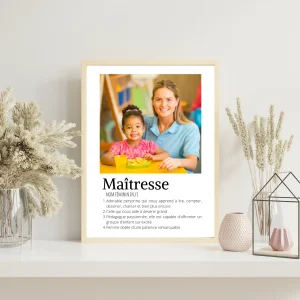 Affiche Maitresse personnalisée photos - cadeau personnalisée Maitresse par Le Temps des Paillettes