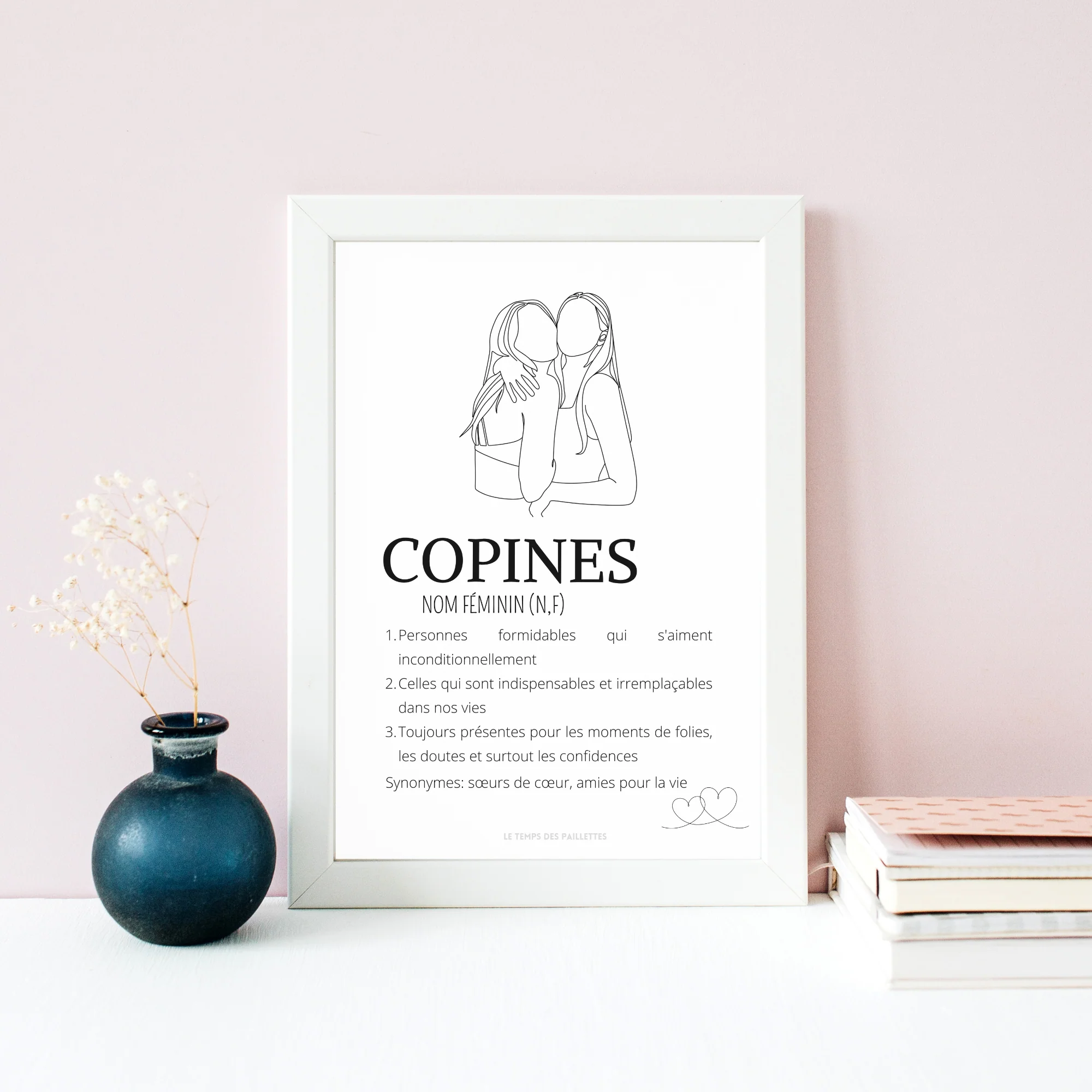 Affiche définition copines - cadeau pour meilleures amies - cadeau minimaliste BFF par Le Temps des Paillettes – Image 3