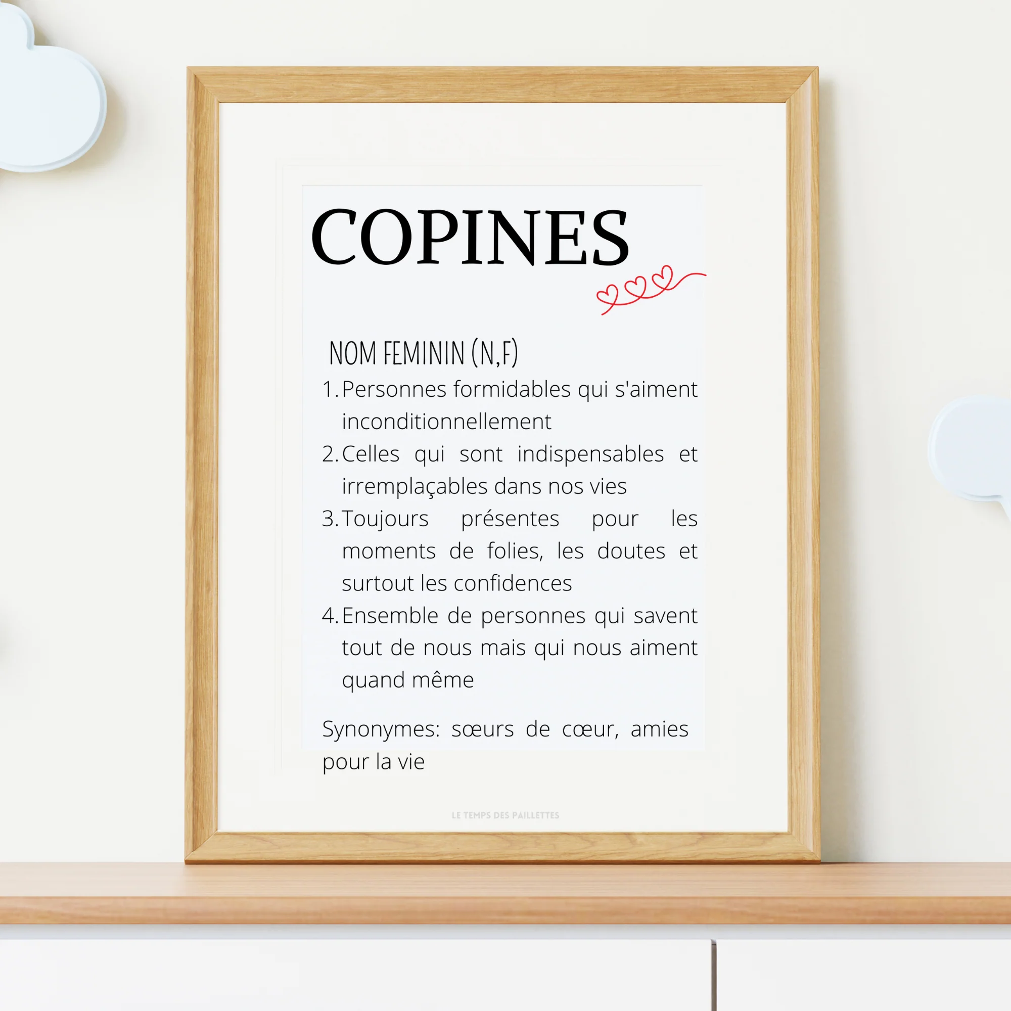 Affiche définition copines - cadeau pour meilleures amies - cadeau minimaliste BFF par Le Temps des Paillettes – Image 3
