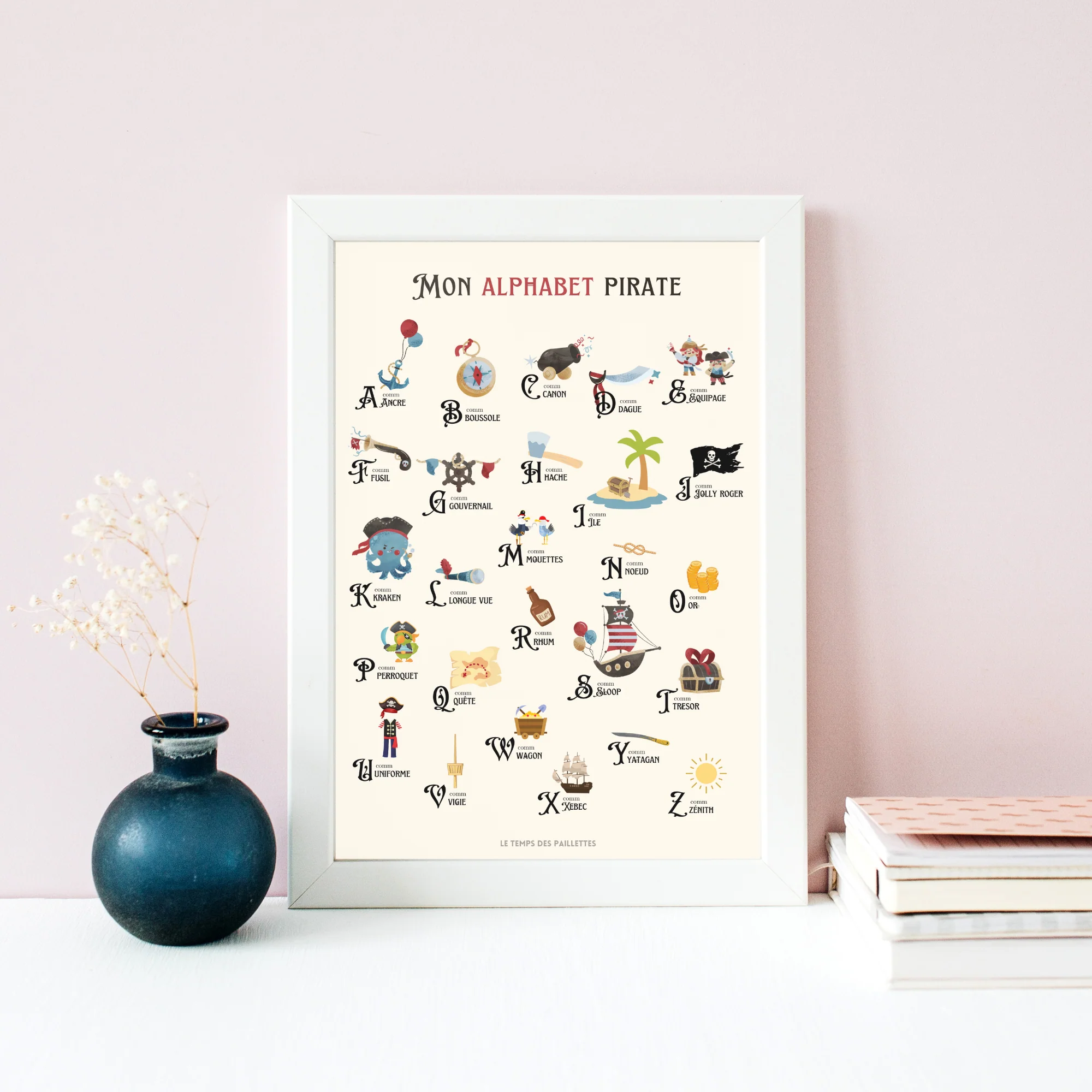 Affiche alphabet pirate - décoration pirate - ABC pirate en français par Le Temps des Paillettes – Image 2