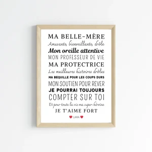 Affiche Ma Belle-Mère Personnalisée – Cadeau Unique et Original
