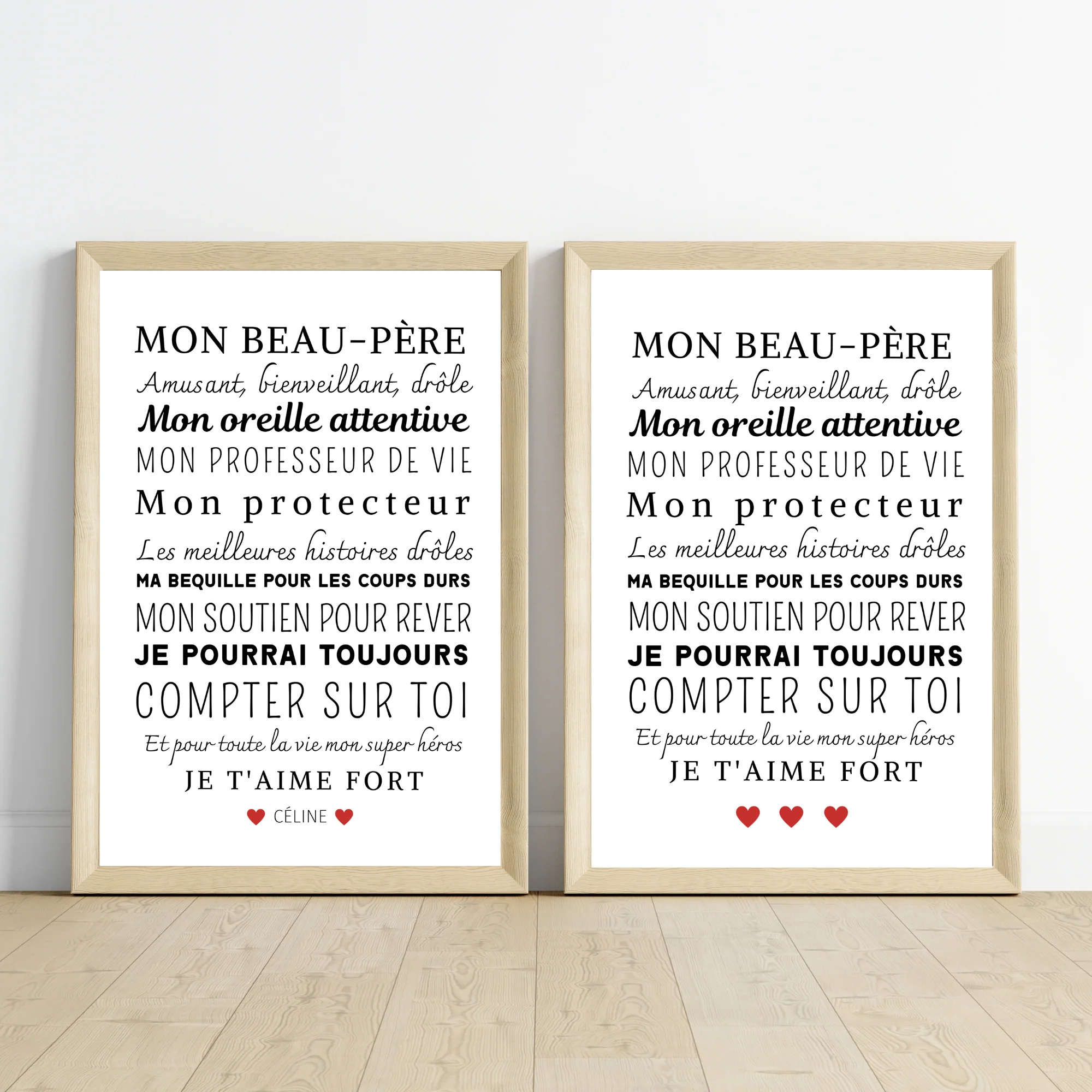 Affiche beau père personnalisée - Cadeau beau papa personnalisée - Cadeau fête des pères par Le Temps des Paillettes – Image 3