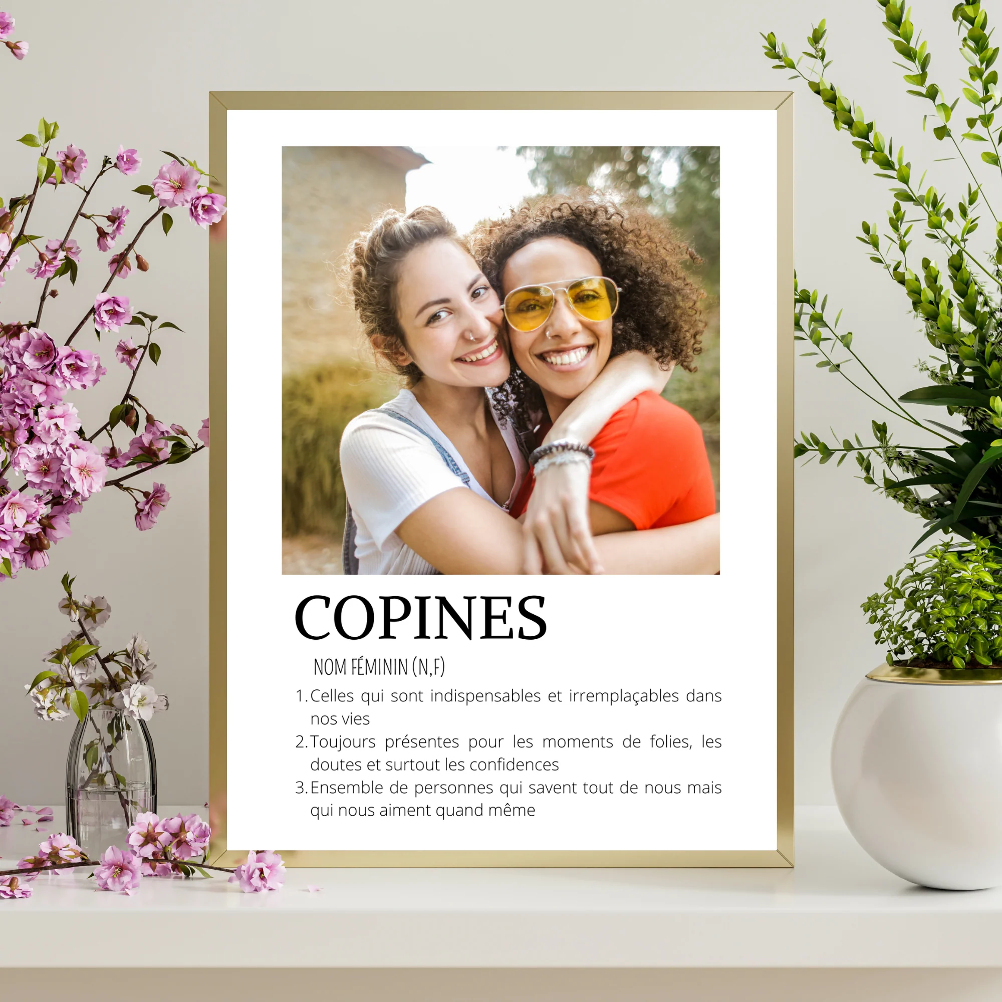 Affiche copines personnalisée photos - cadeau personnalisée BFF Meilleures amies par Le Temps des Paillettes – Image 5