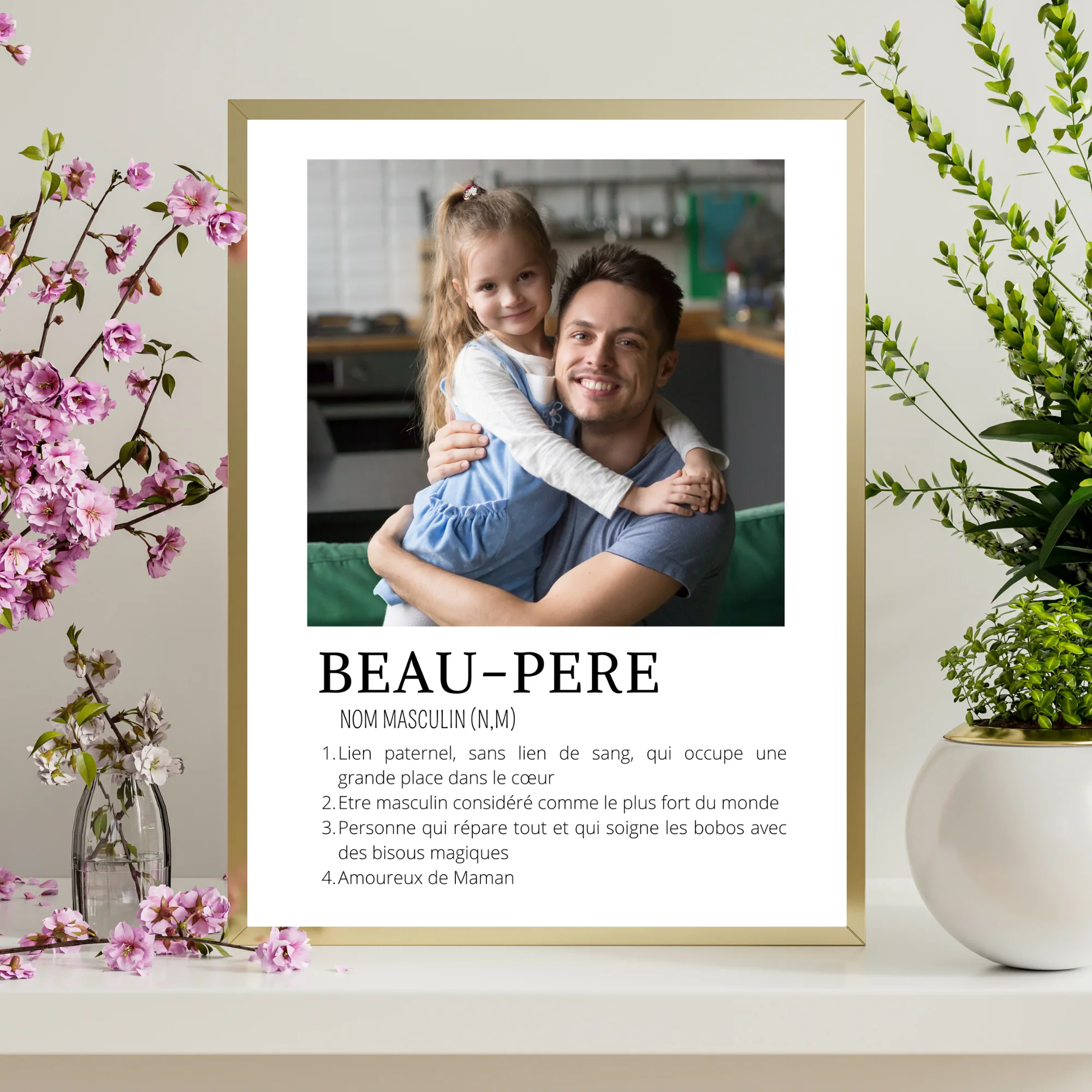 Affiche beau-père personnalisée photos - cadre photo beau-père par Le Temps des Paillettes – Image 5