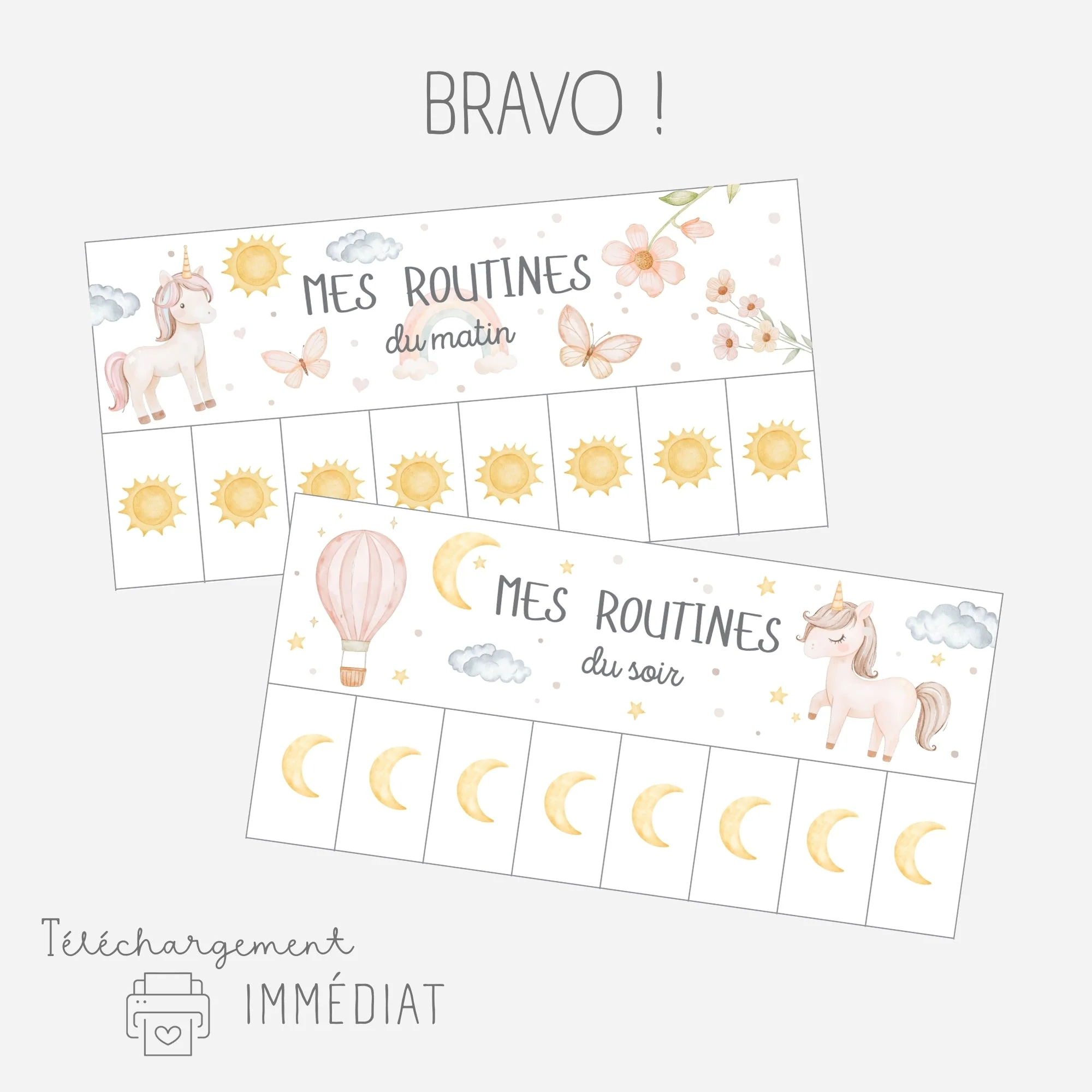 Mes tableaux de routines pliables - Licorne – Image 5