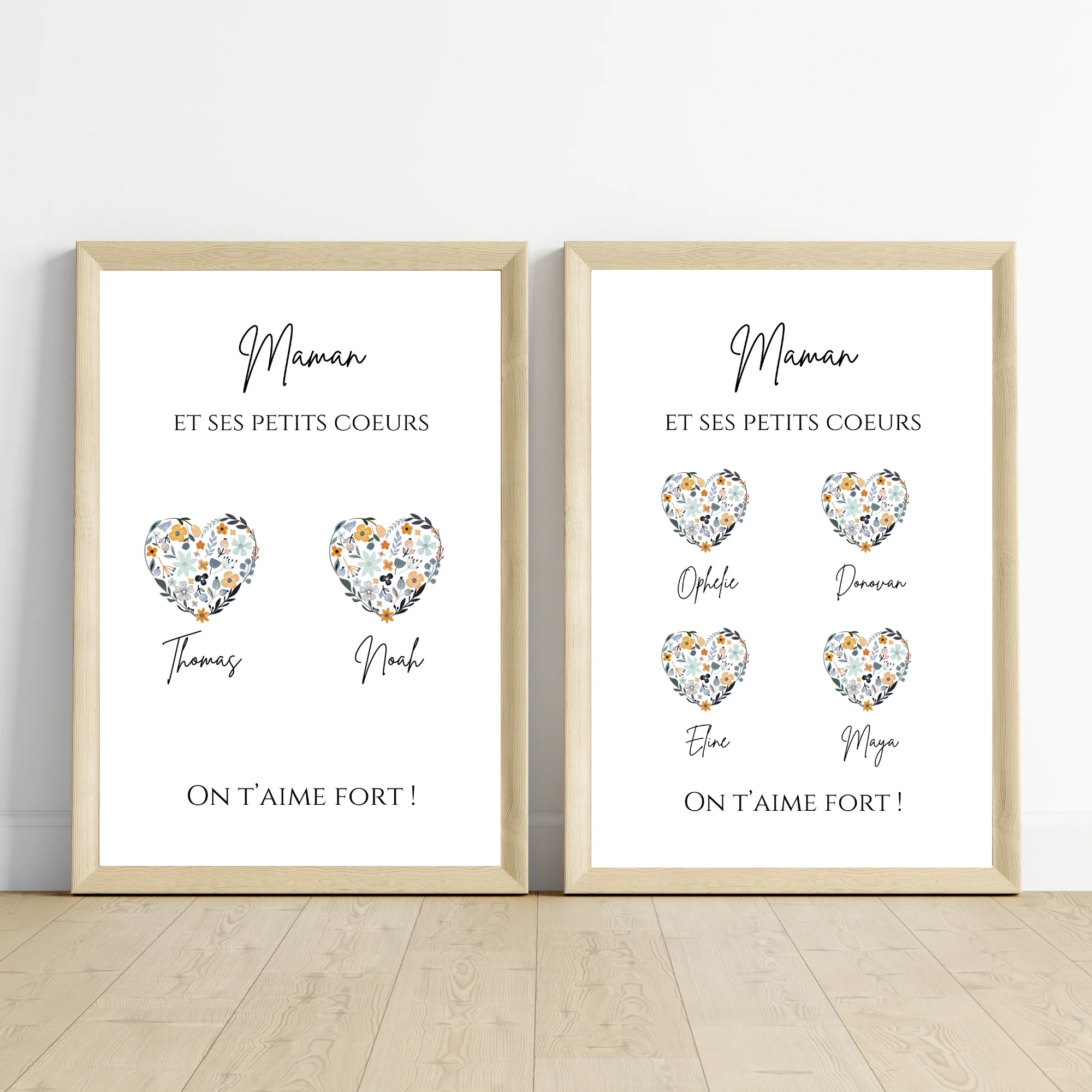 Affiche Maman et Cœurs Personnalisée – Cadeau Unique pour la Fête des Mères – Image 5