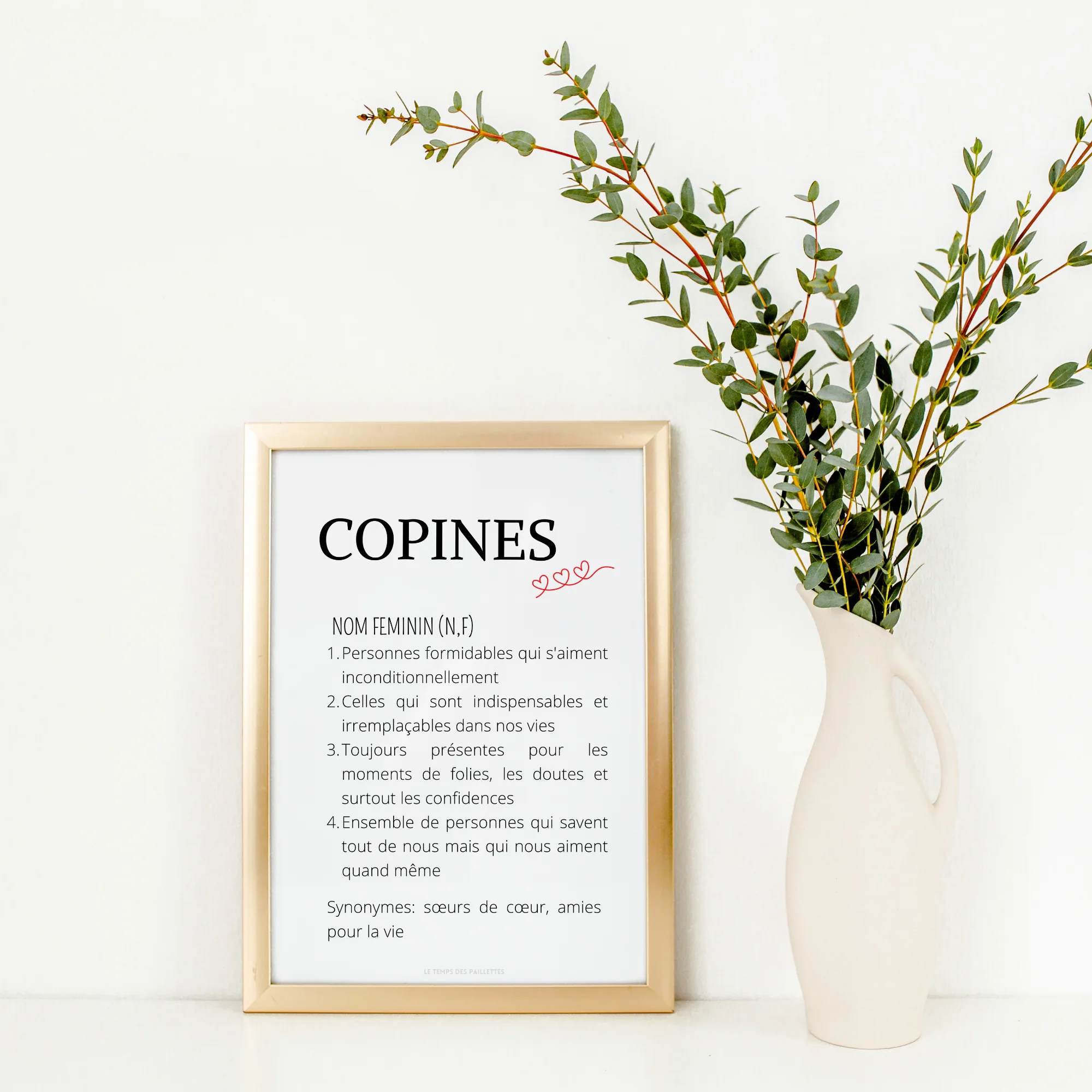 Affiche définition copines - cadeau pour meilleures amies - cadeau minimaliste BFF par Le Temps des Paillettes – Image 4