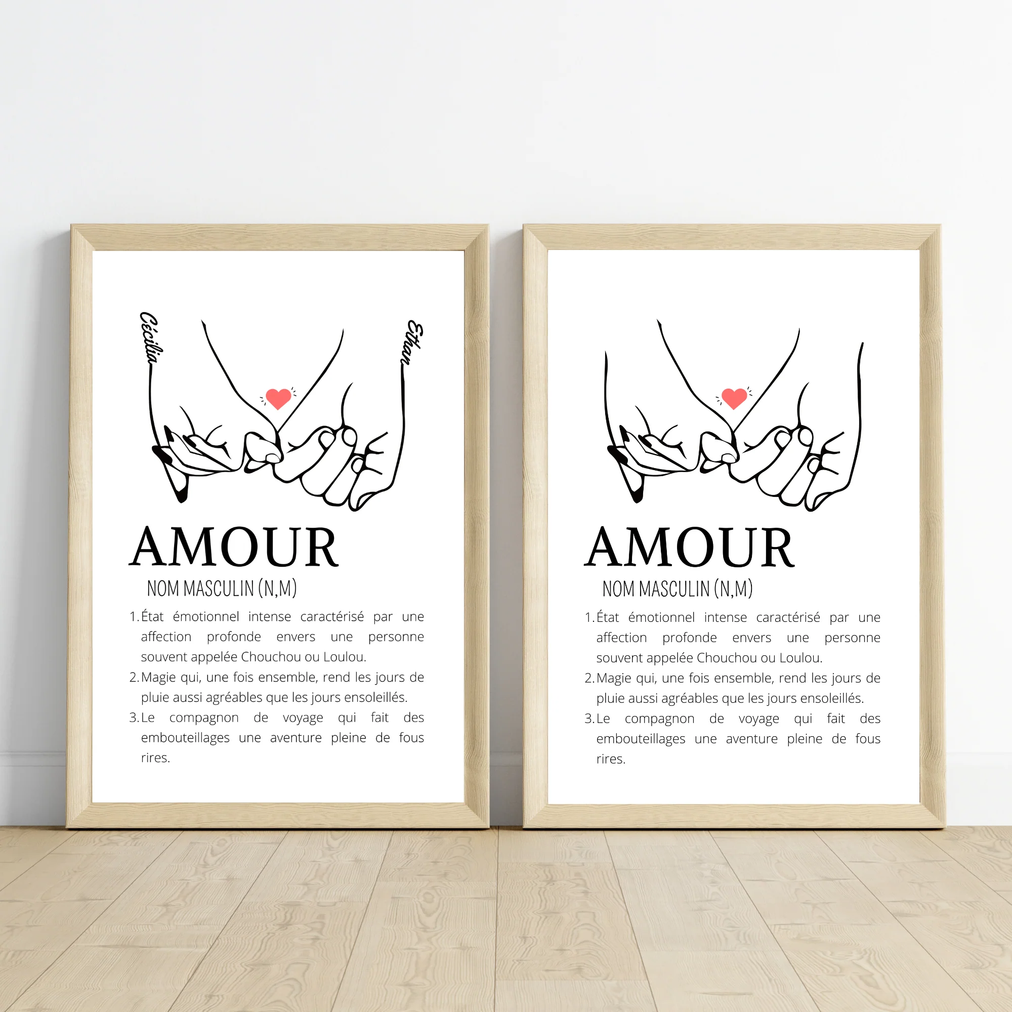 Affiche définition amour - Affiche couple minimaliste - Cadeau de Saint valentin par Le Temps des Paillettes – Image 5