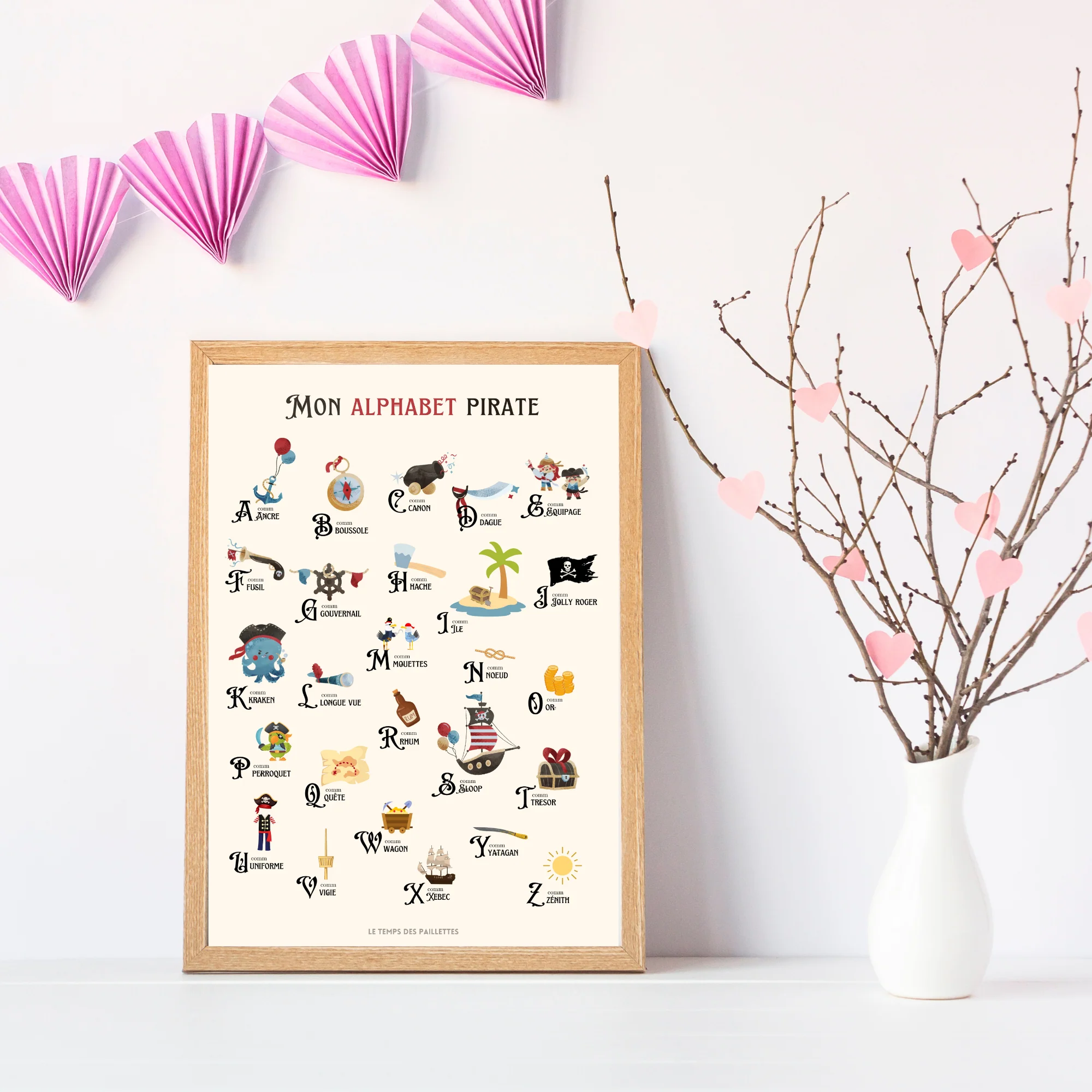 Affiche alphabet pirate - décoration pirate - ABC pirate en français par Le Temps des Paillettes – Image 3