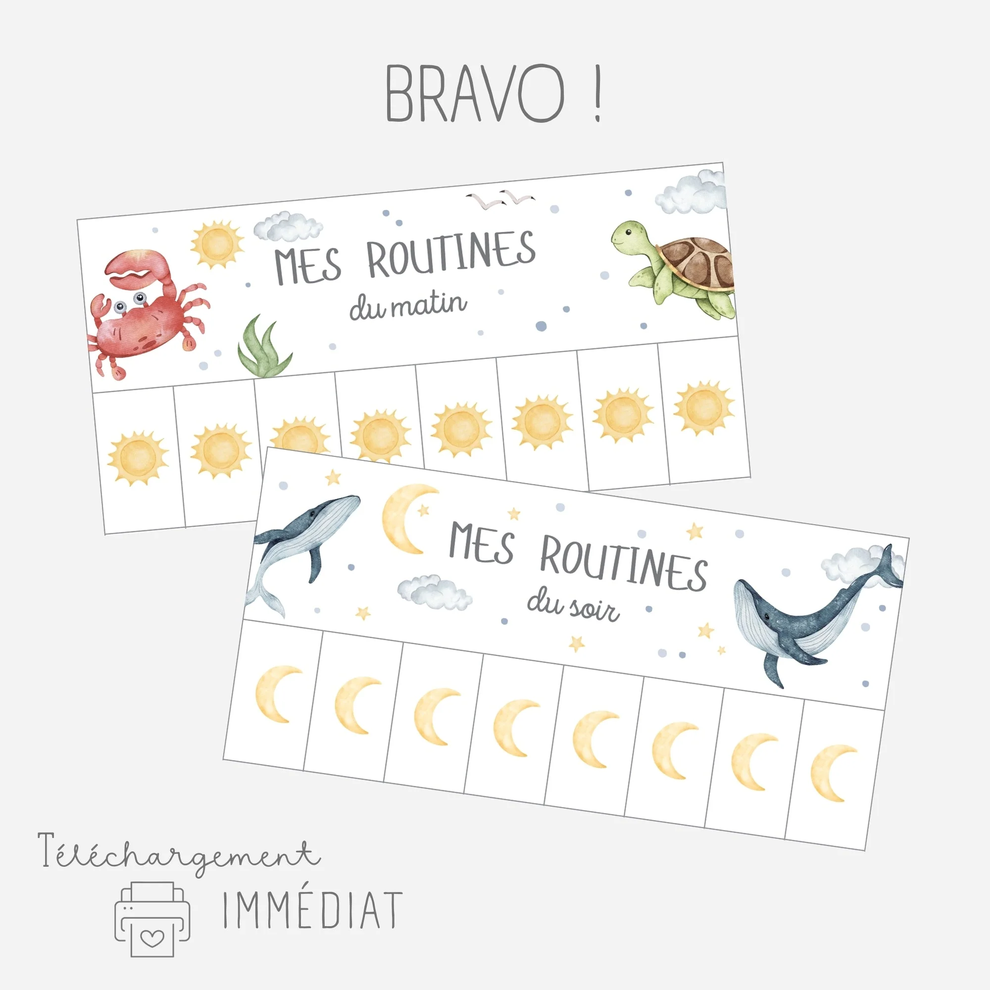 Mes tableaux de routines pliables - Océan – Image 5