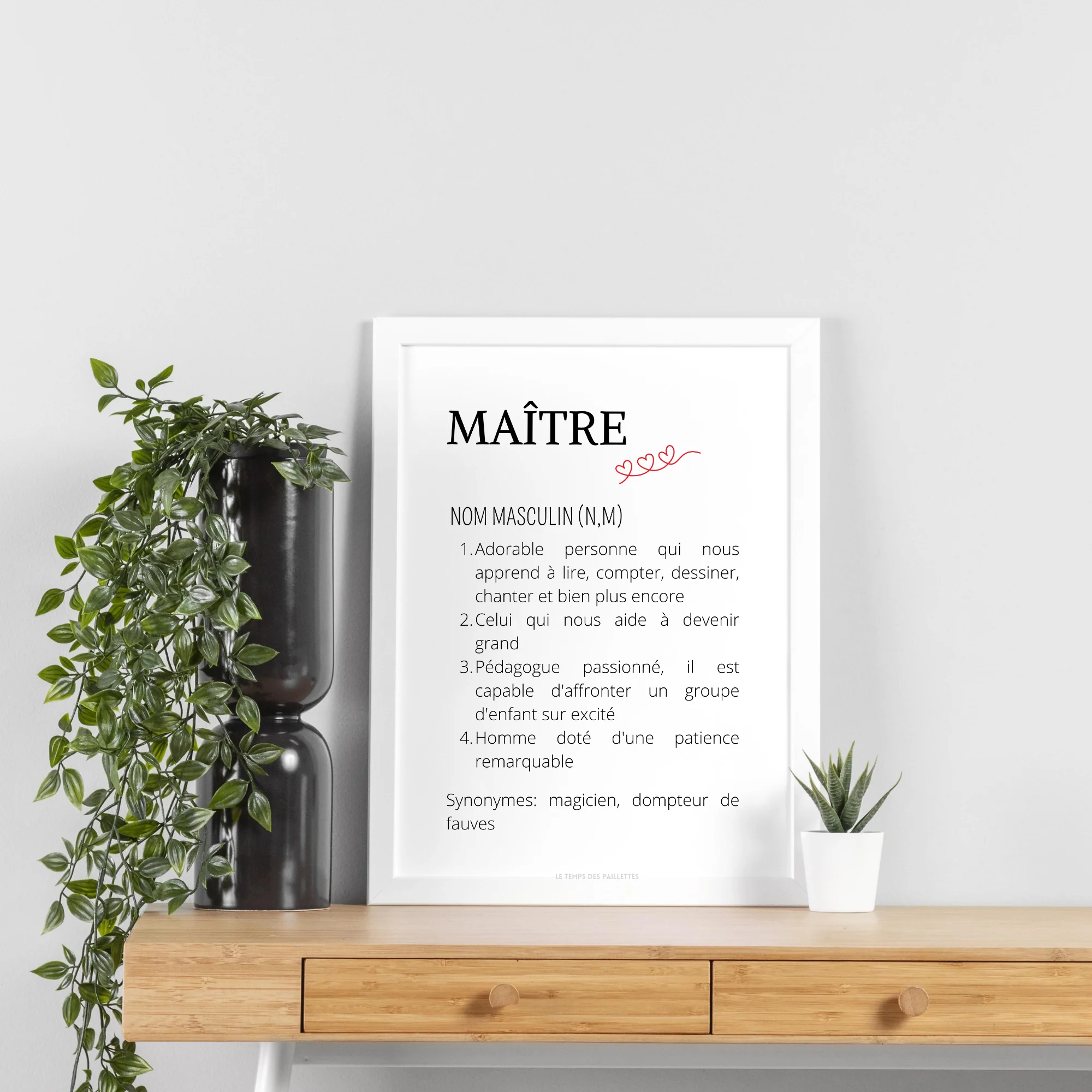 Affiche définition Maître personnalisée - cadeau Maître personnalisée - cadre Maître par Le Temps des Paillettes – Image 2
