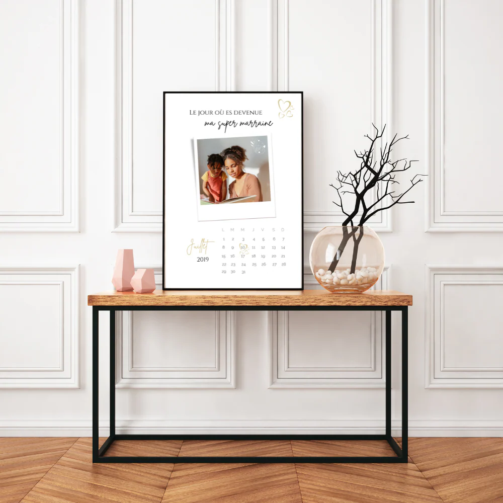 Affiche Marraine Personnalisée avec Photos et Date | Cadeau Unique pour Marraine - Le Temps des Paillettes – Image 5